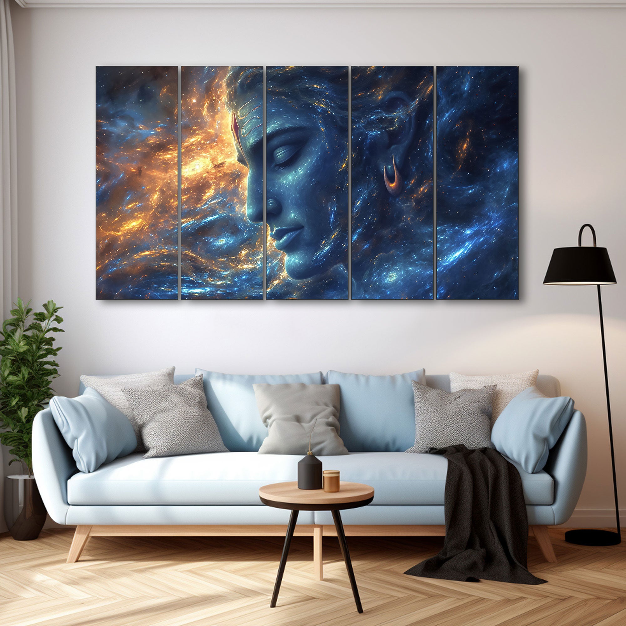 Lord Shiva Painting with frame Big Size Wall Art for living room,Bedroom,Drawing room,Hotels