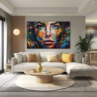 Woman Multicolour facce Canvas painting Big Size Wall Art for living room,Bedroom,Drawing room,Hotels