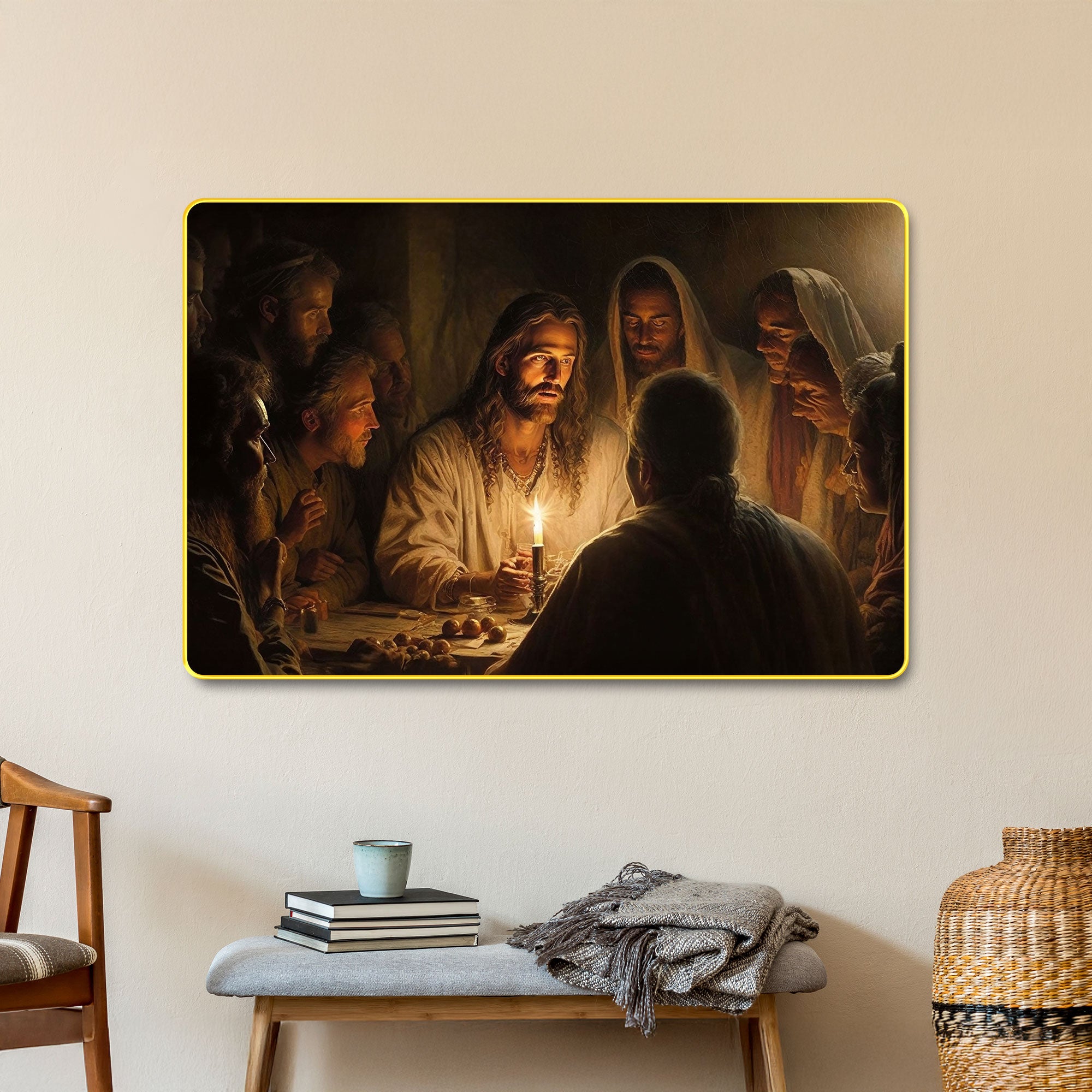 The Castle Decor Jesus Wall Art Painting with Wooden Frame | Spiritual Christian Wall Décor for Living Room, Bedroom, Office & Home | Religious Gift Option