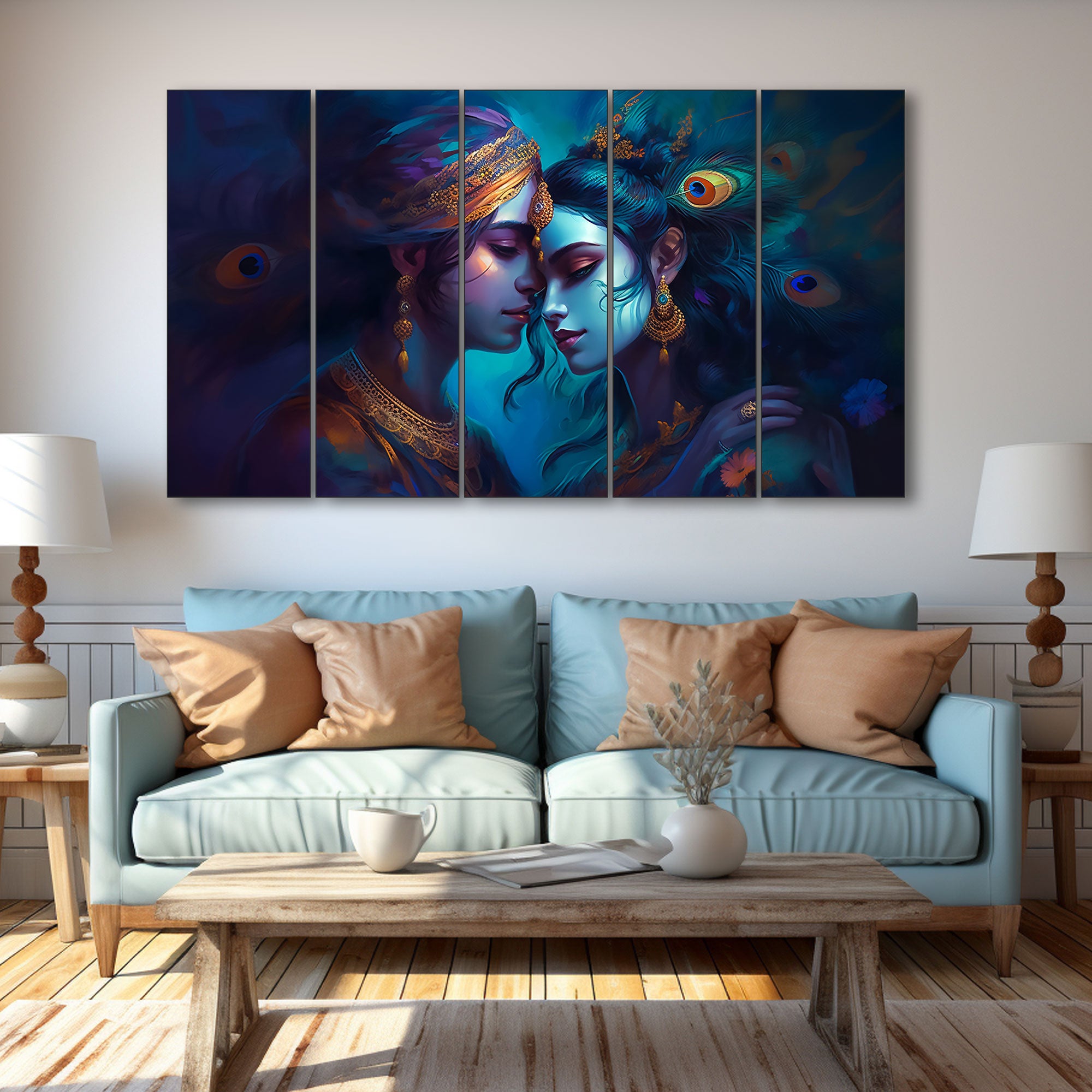 Radha Krishna Painting with frame Big Size Wall Art for living room,Bedroom,Drawing room,Hotels (Copy)