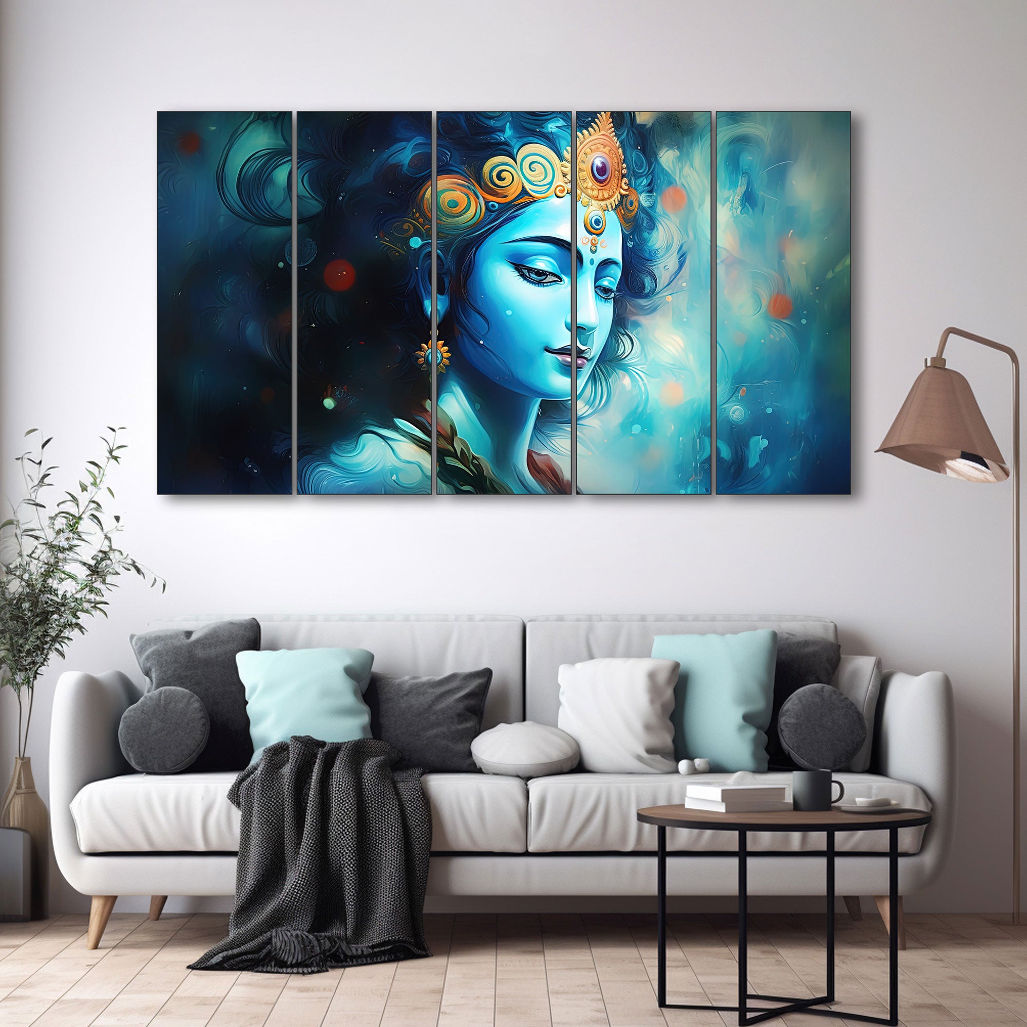 Krishna Ji Painting with frame Big Size Wall Art for living room,Bedroom,Drawing room,Hotels