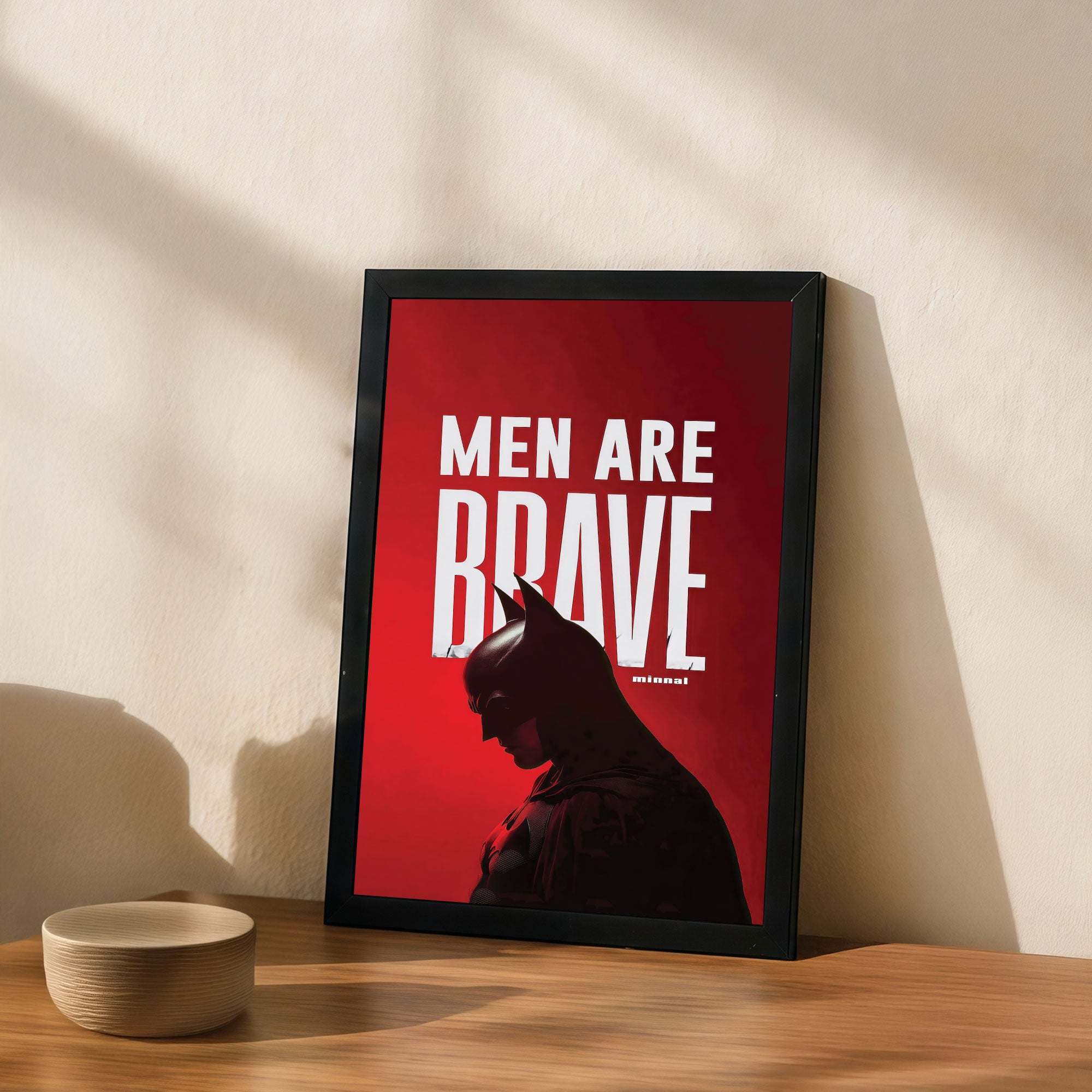The Castle Decor Men Are Brave Wall Art Frame | Motivational Quote Decor for Home & Office