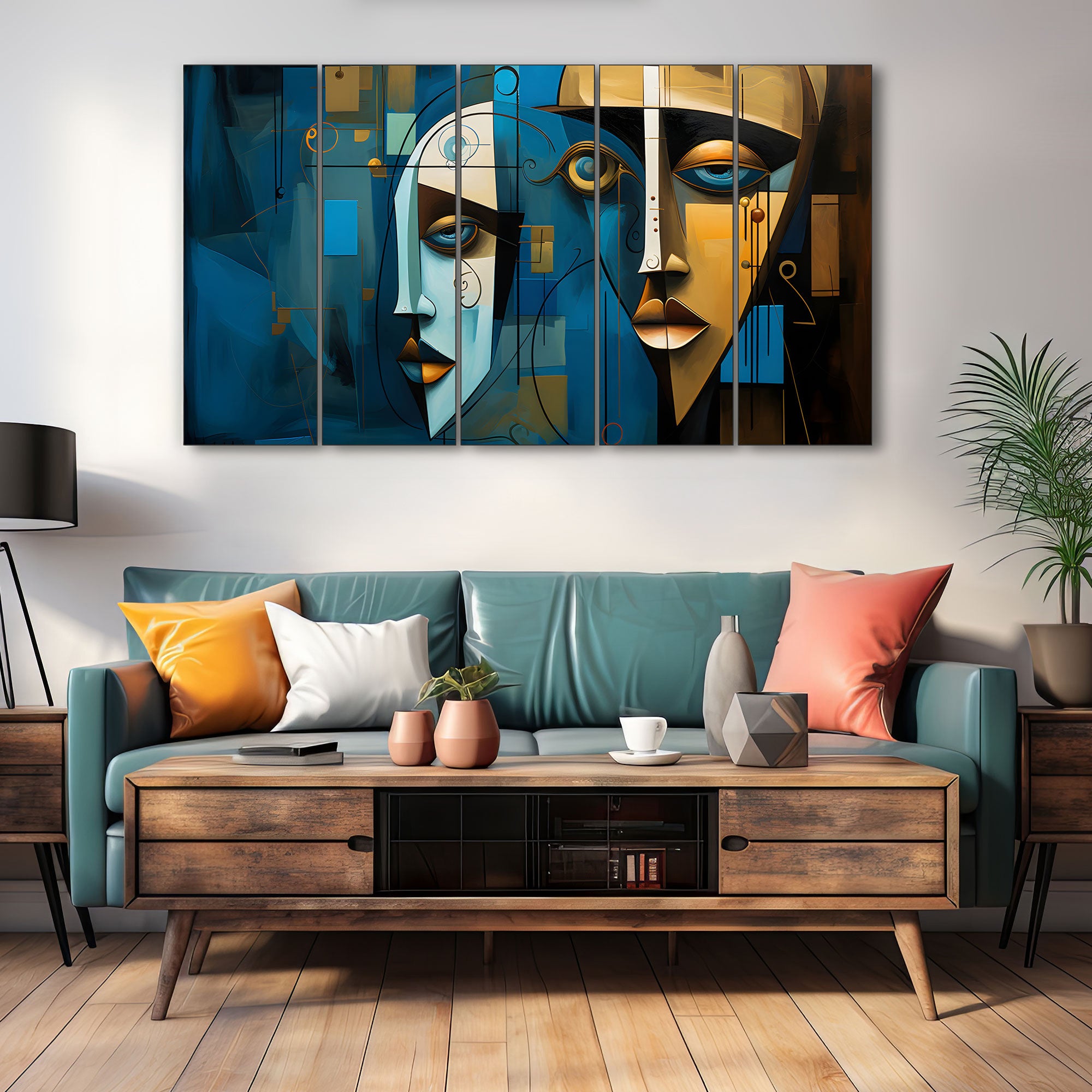 Woman Abstract Painting with frame Big Size Wall Art for living room,Bedroom,Drawing room,Hotels