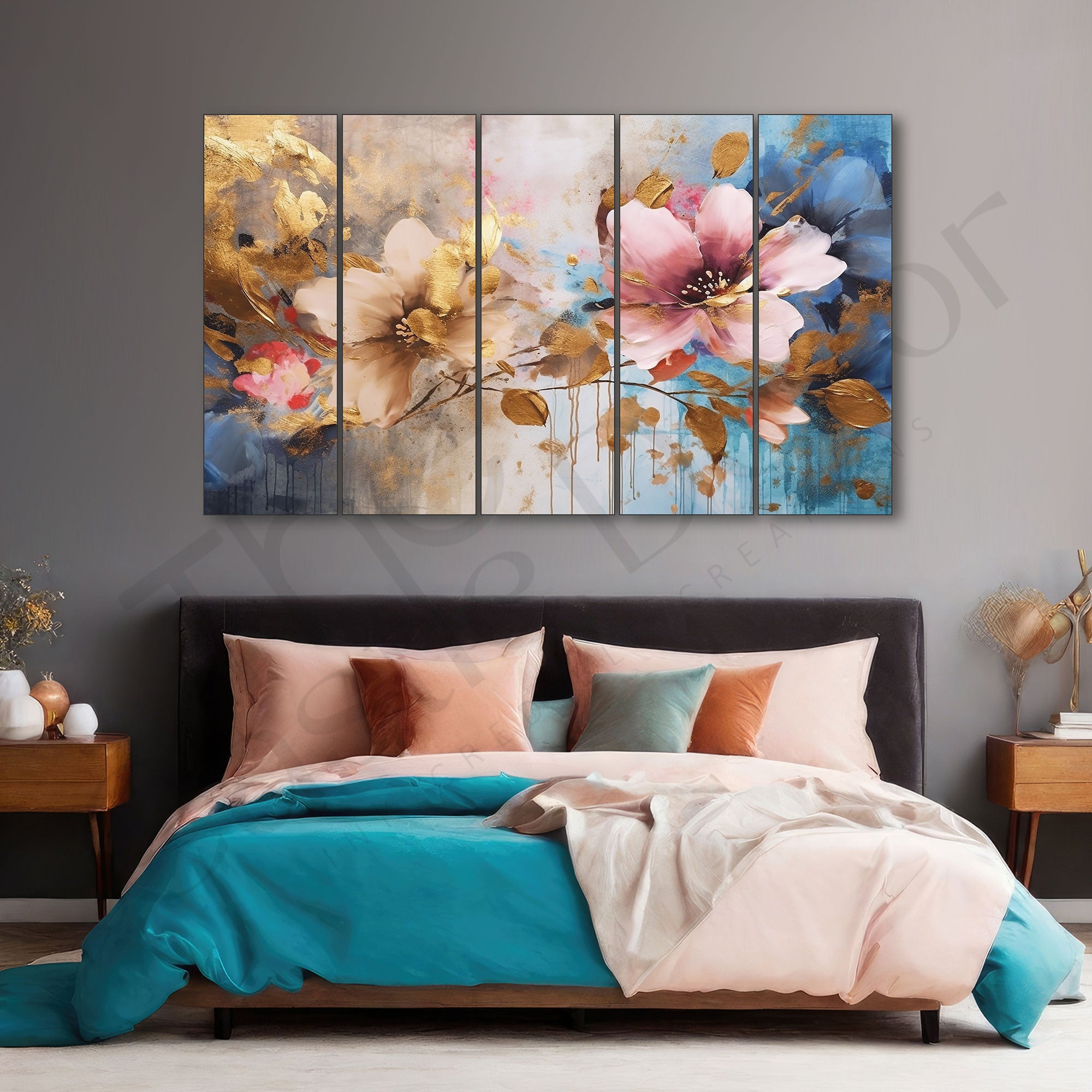 Flowers Painting with frame Big Size Wall Art for living room,Bedroom,Drawing room,Hotels