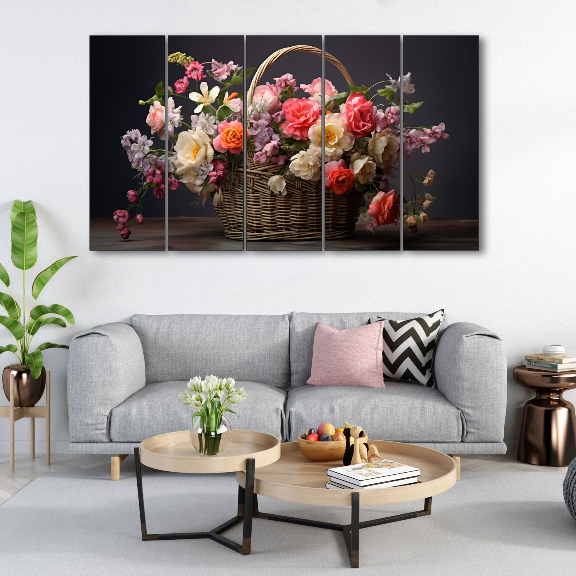 Flowers Painting with frame Big Size Wall Art for living room,Bedroom,Drawing room,Hotels 27x48"