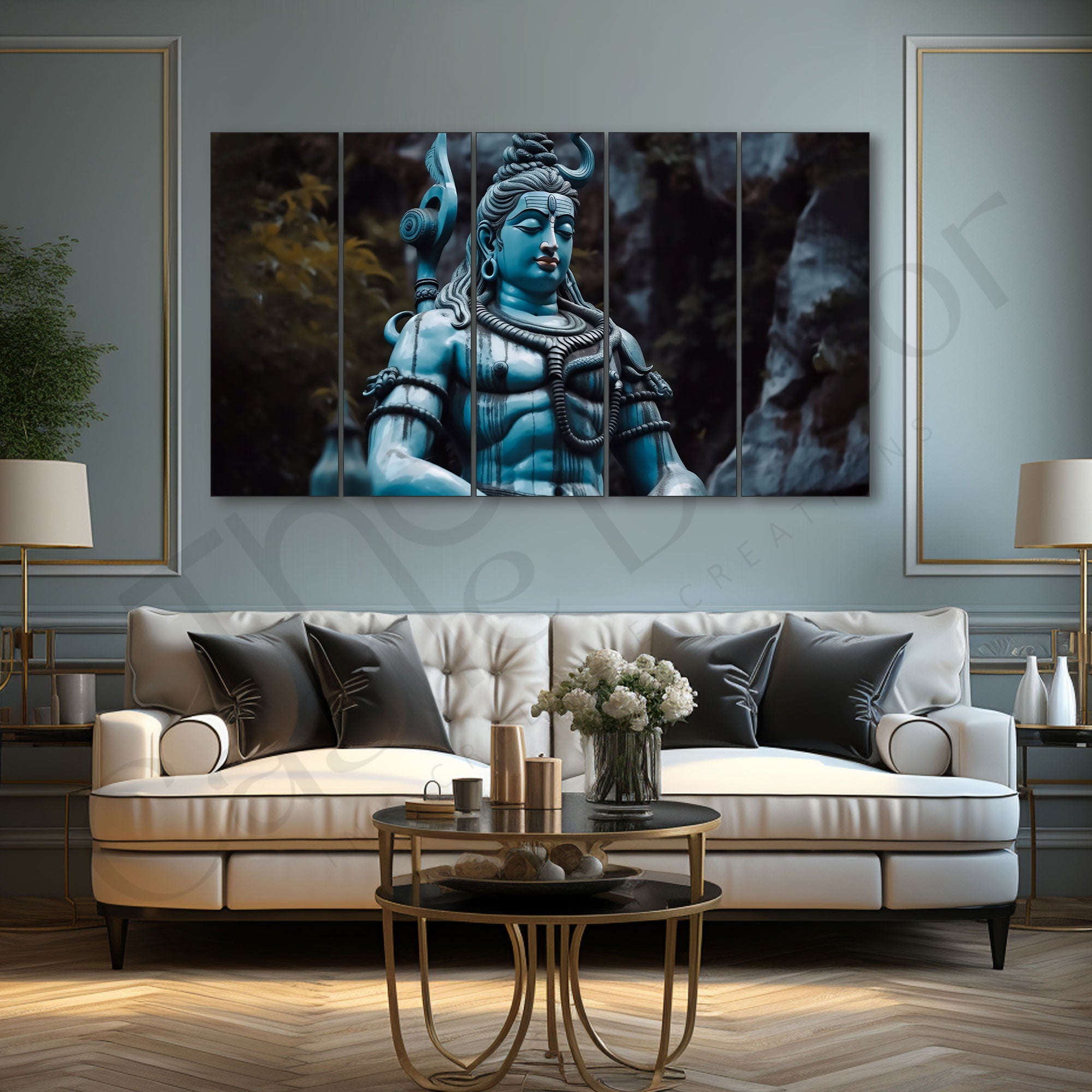 Lord Shiva Painting with frame Big Size Wall Art for living room,Bedroom,Drawing room,Hotels