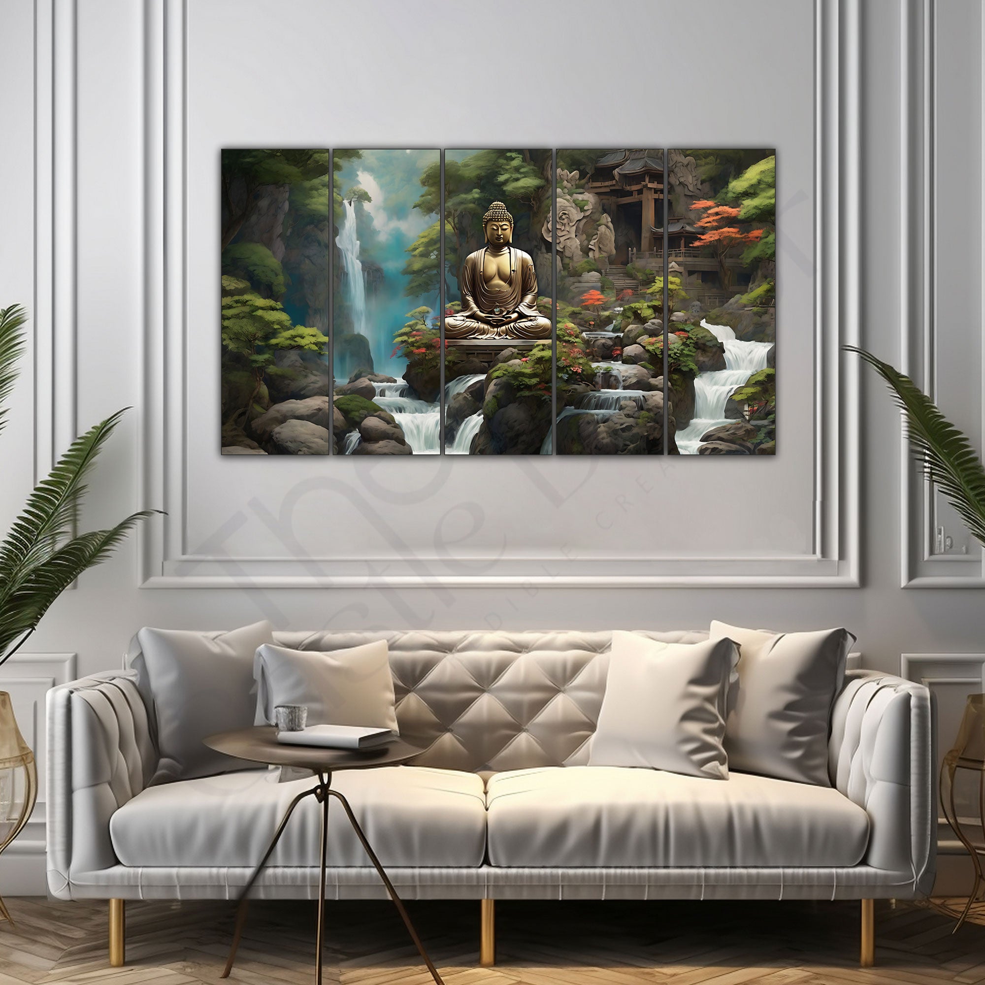 Lord Budha Painting with frame Big Size Wall Art for living room,Bedroom,Drawing room,Hotels