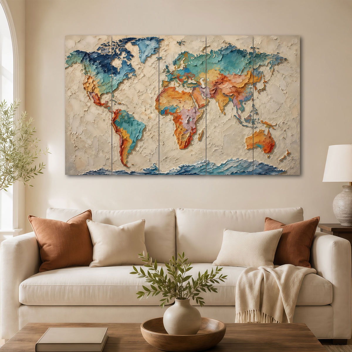 Map Painting with frame Big Size Wall Art for living room,Bedroom,Drawing room,Hotels