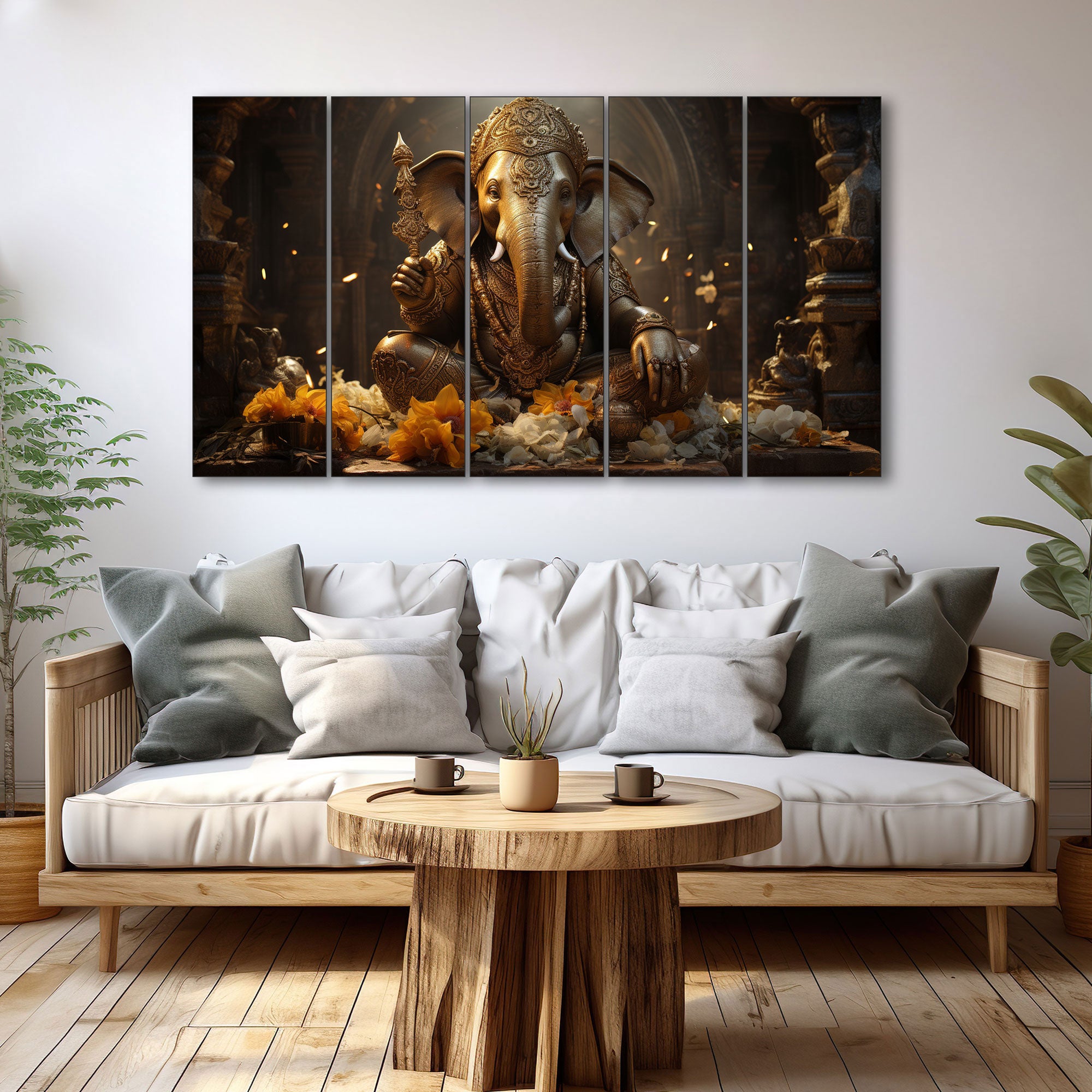 Lord Ganesha Painting with frame Big Size Wall Art for living room,Bedroom,Drawing room,Hotels