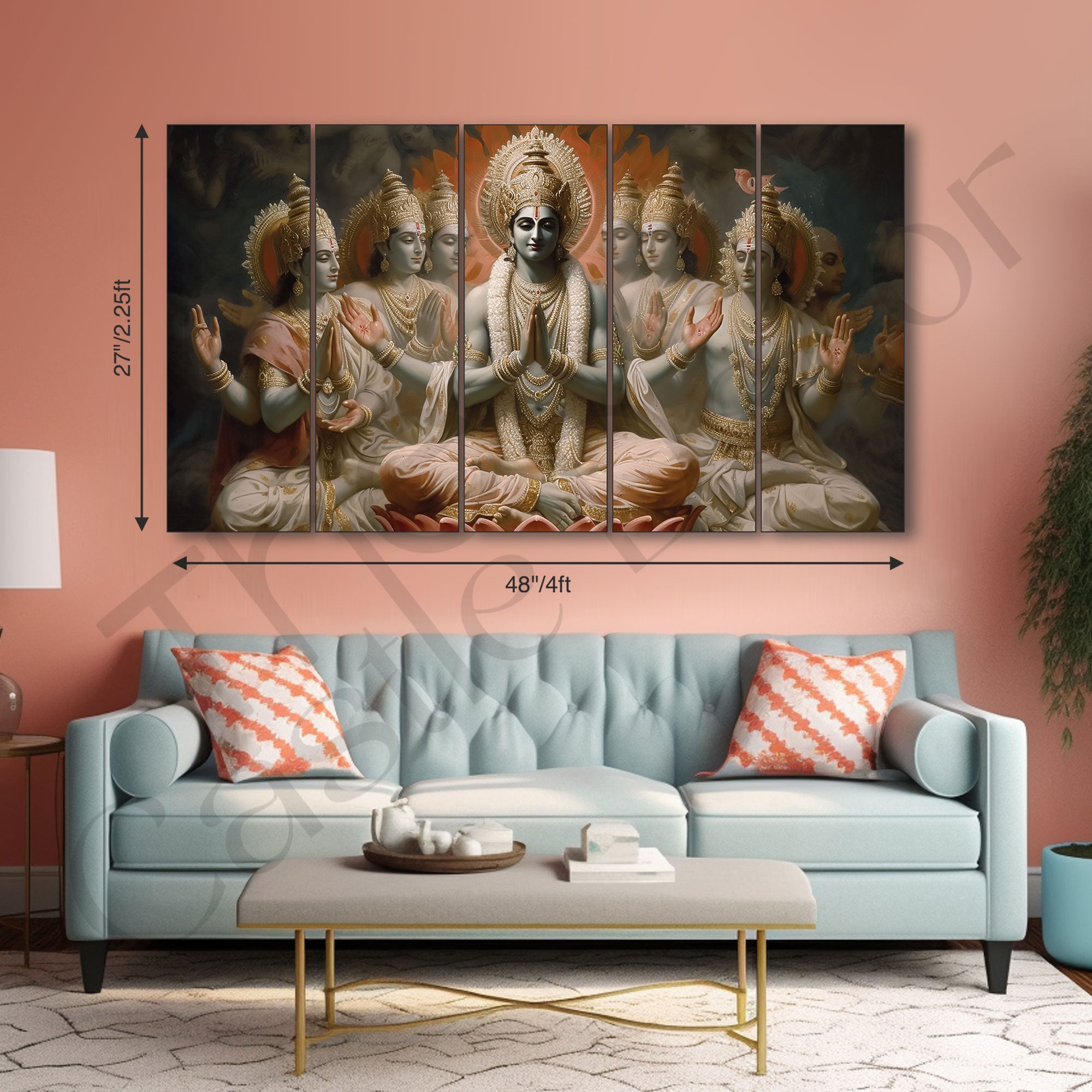 Brahma ji Painting with frame Big Size Wall Art for living room,Bedroom,Drawing room,Hotels