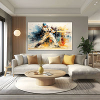 The Castle Decor cricket shot canvas/Sparkle painting Big Size Wall Art for living room,Bedroom,Drawing room,Hotels-Wooden Framed-Digital Painting