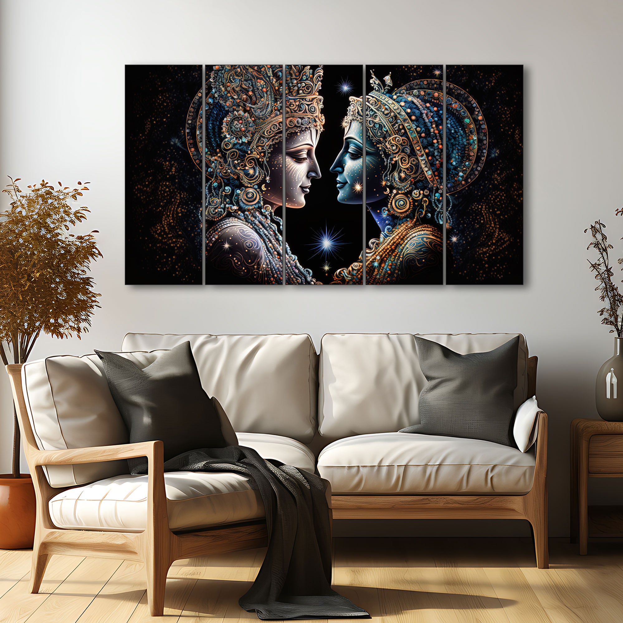 Radha Krishna Painting with frame Big Size Wall Art for living room,Bedroom,Drawing room,Hotels