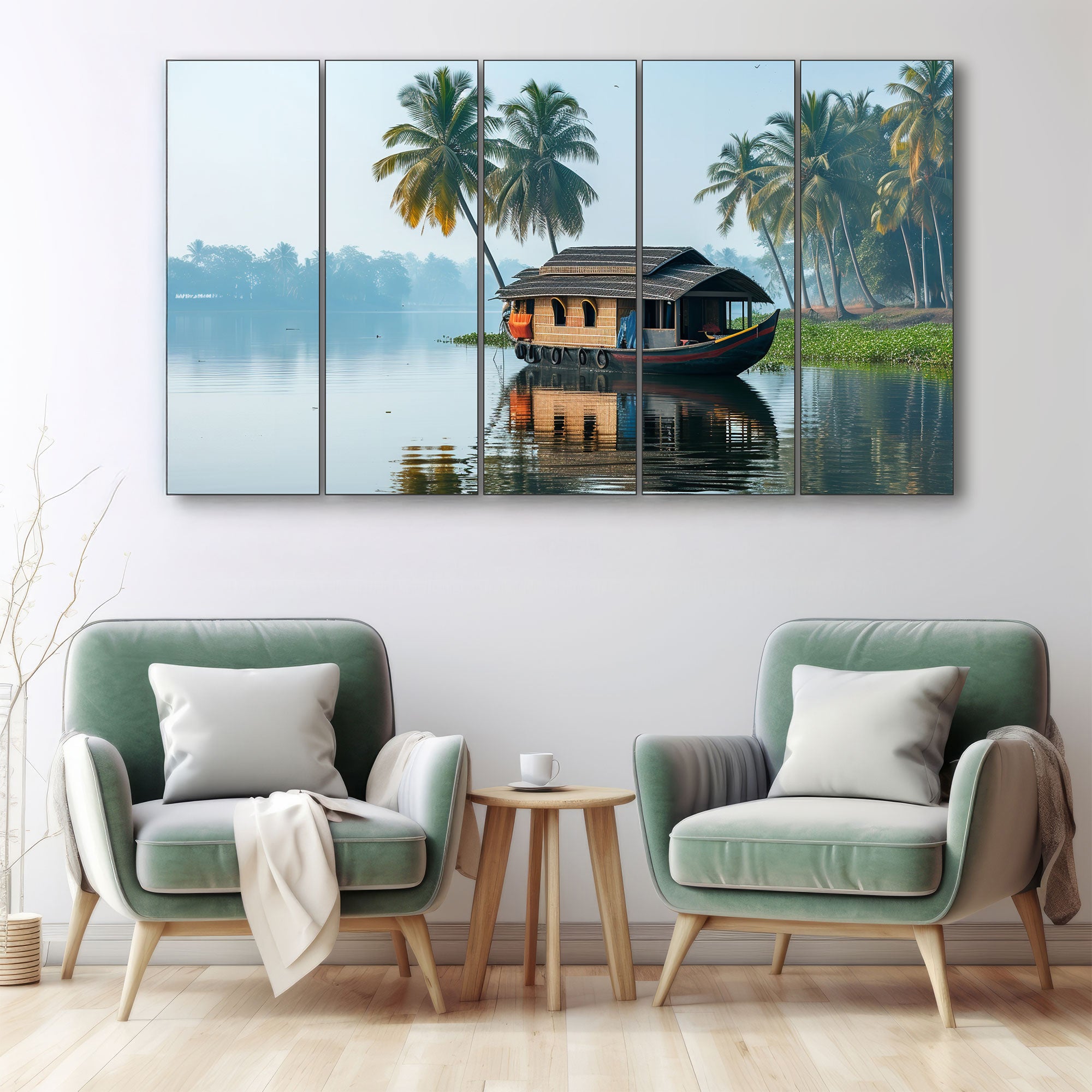 Kerala Painting with frame Big Size Wall Art for living room,Bedroom,Drawing room,Hotels 27x48"
