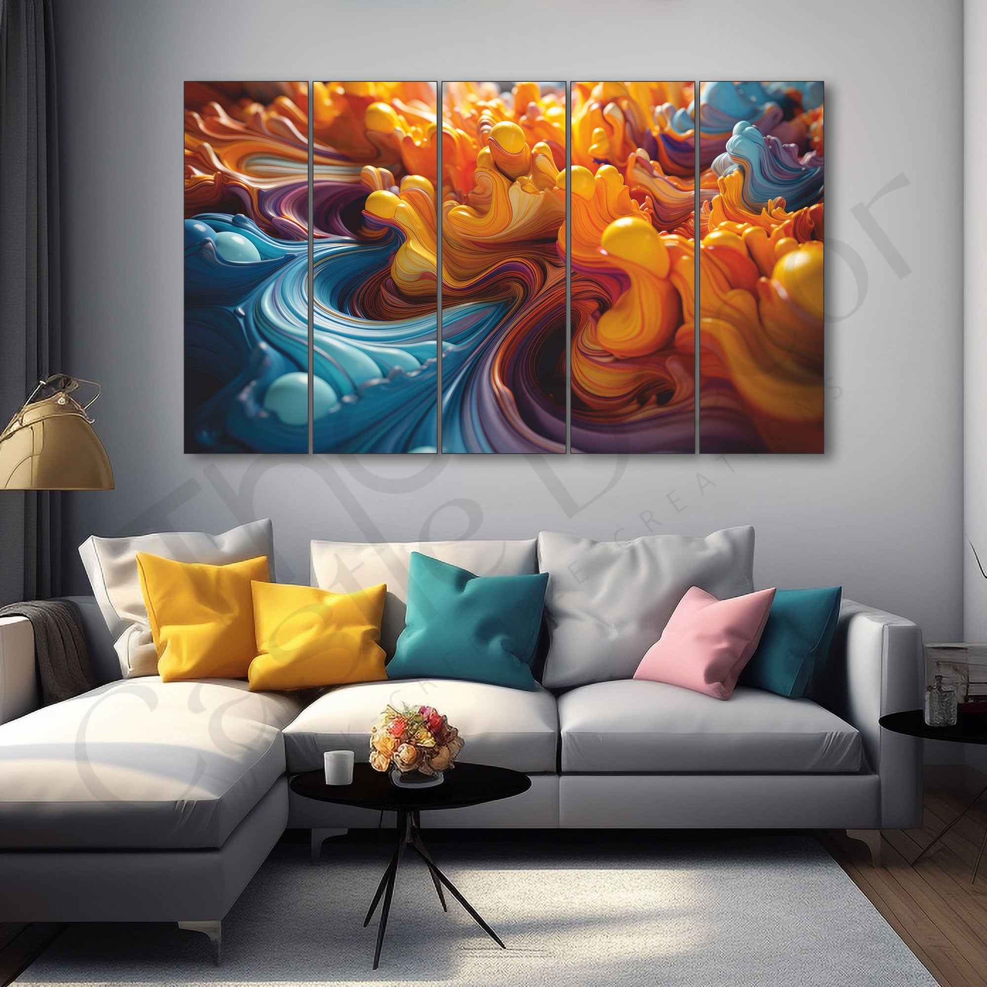 Abstract Painting with frame Big Size Wall Art for living room,Bedroom,Drawing room,Hotels