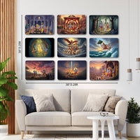 Ramayan Wall Plates – Set of 9 | Decorative Wall Art & Showpiece for Home | Spiritual Wall Decor for Living Room & Pooja Room | Gift for All