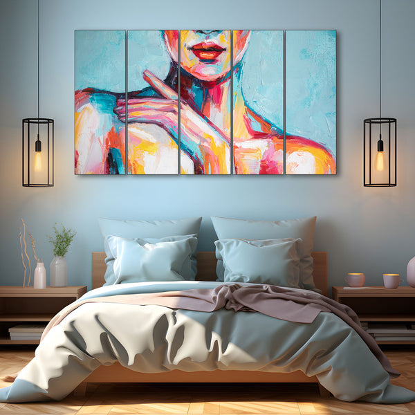 Woman Abstract Painting with frame Big Size Wall Art for living room,Bedroom,Drawing room,Hotels 36x60