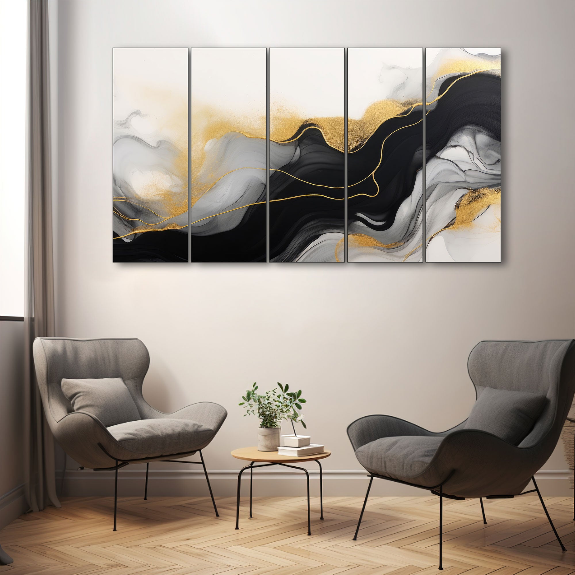 Marble Abstract Painting with frame Big Size Wall Art for living room,Bedroom,Drawing room,Hotels 27x48