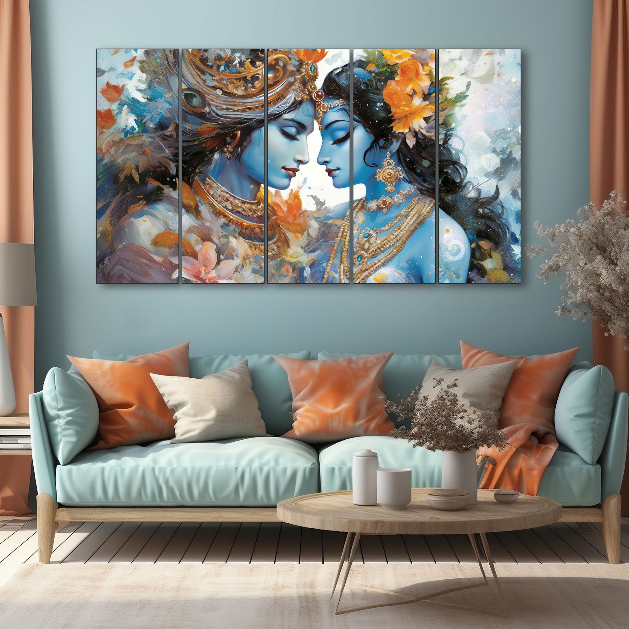 Radha Krishan Painting with frame Big Size Wall Art for living room,Bedroom,Drawing room,Hotels