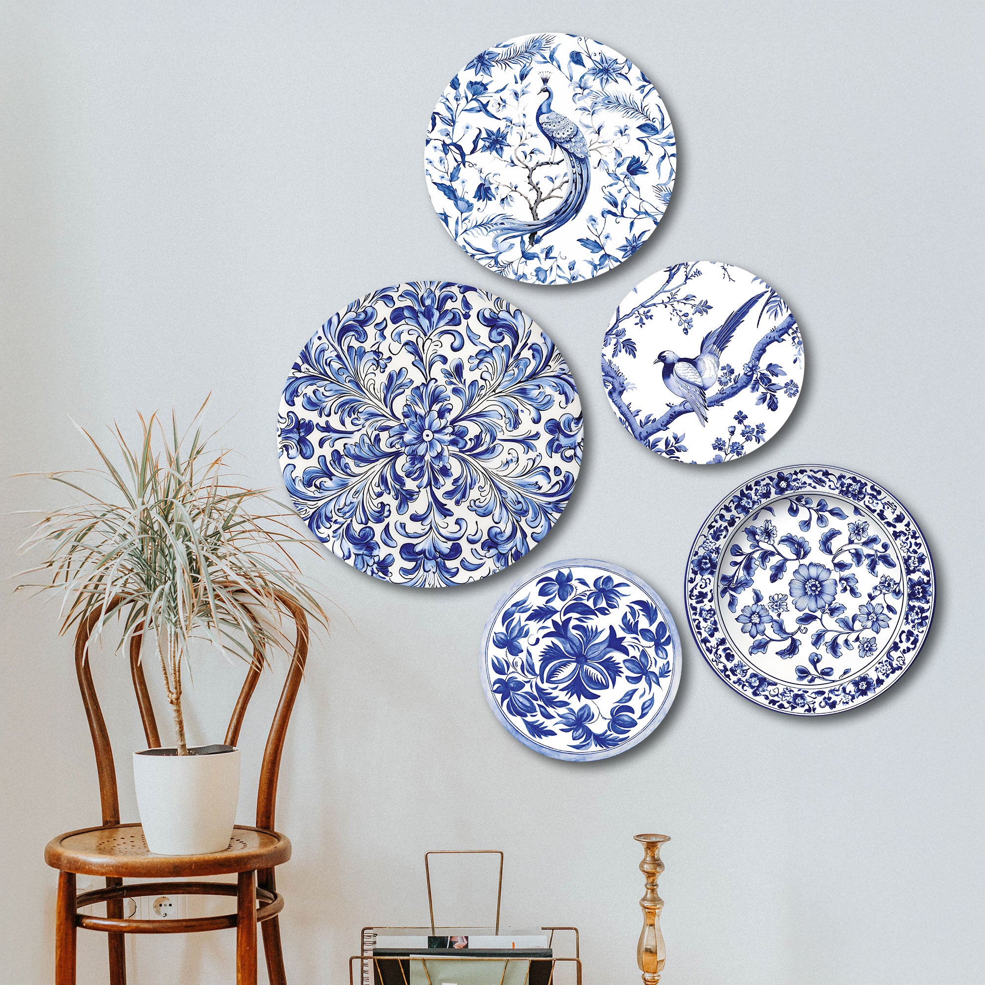 The Castle Decor Holland Wall Plates & Paintings | Perfect Home Decor and Wall Decor Items for Your Hall and Living Room | Set of 5 | Gift Items, Multicolor
