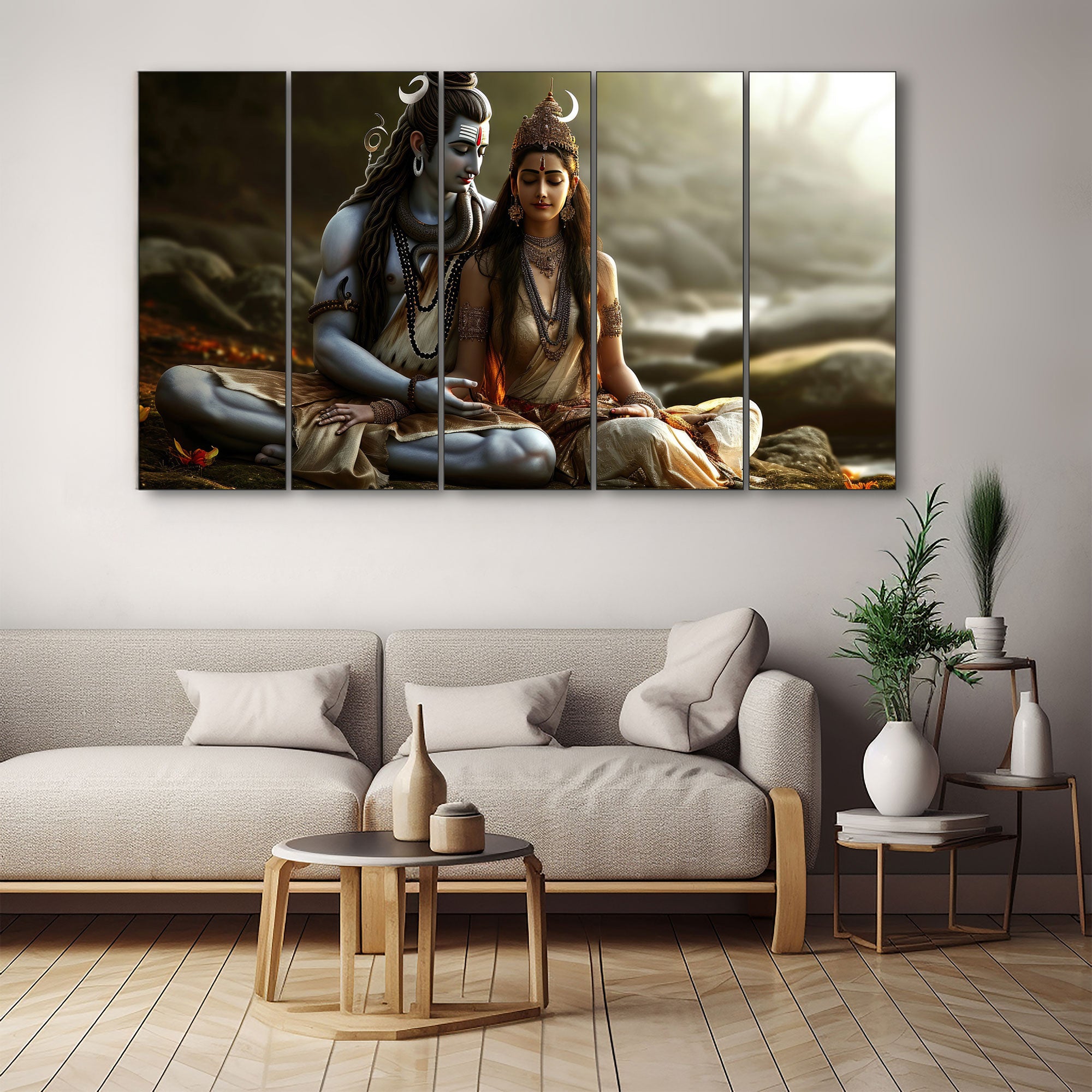 Shiv Parvati Painting with frame Big Size Wall Art for living room,Bedroom,Drawing room,Hotels