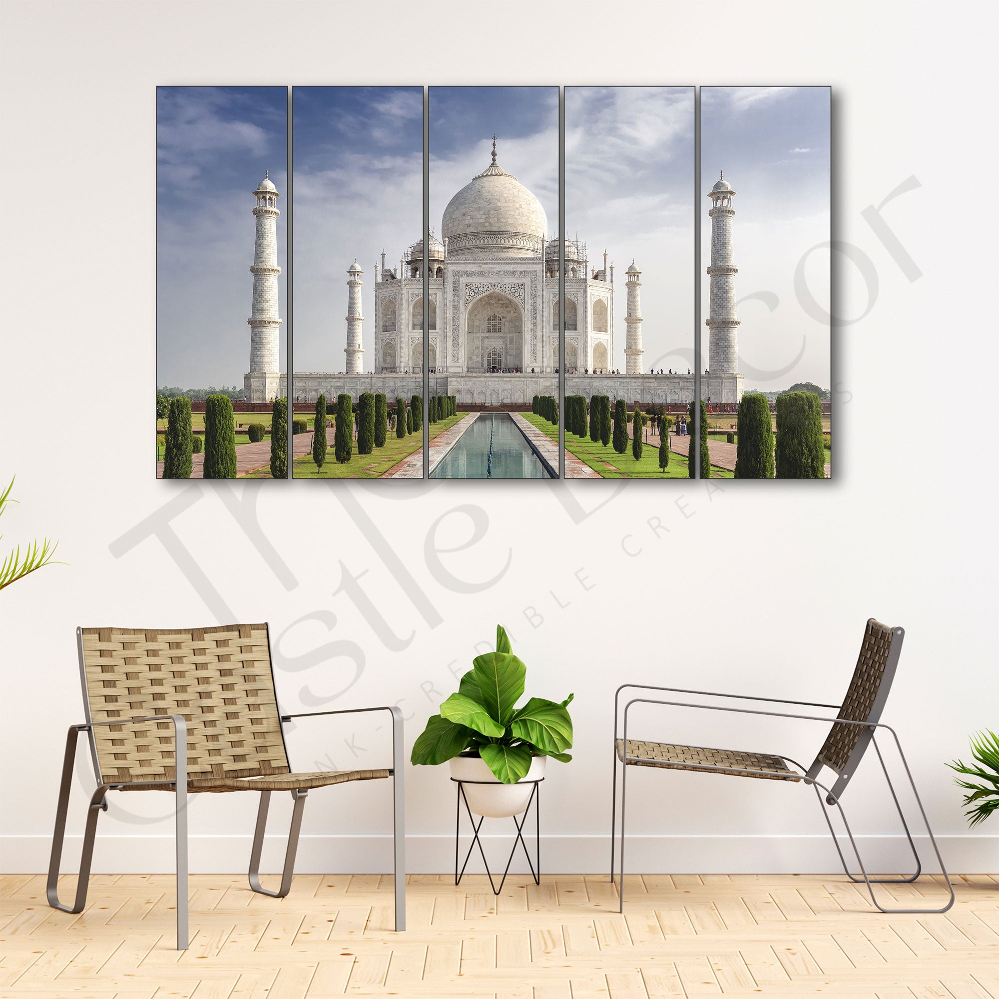 Taj Mahal Painting with frame Big Size Wall Art for living room,Bedroom,Drawing room,Hotels