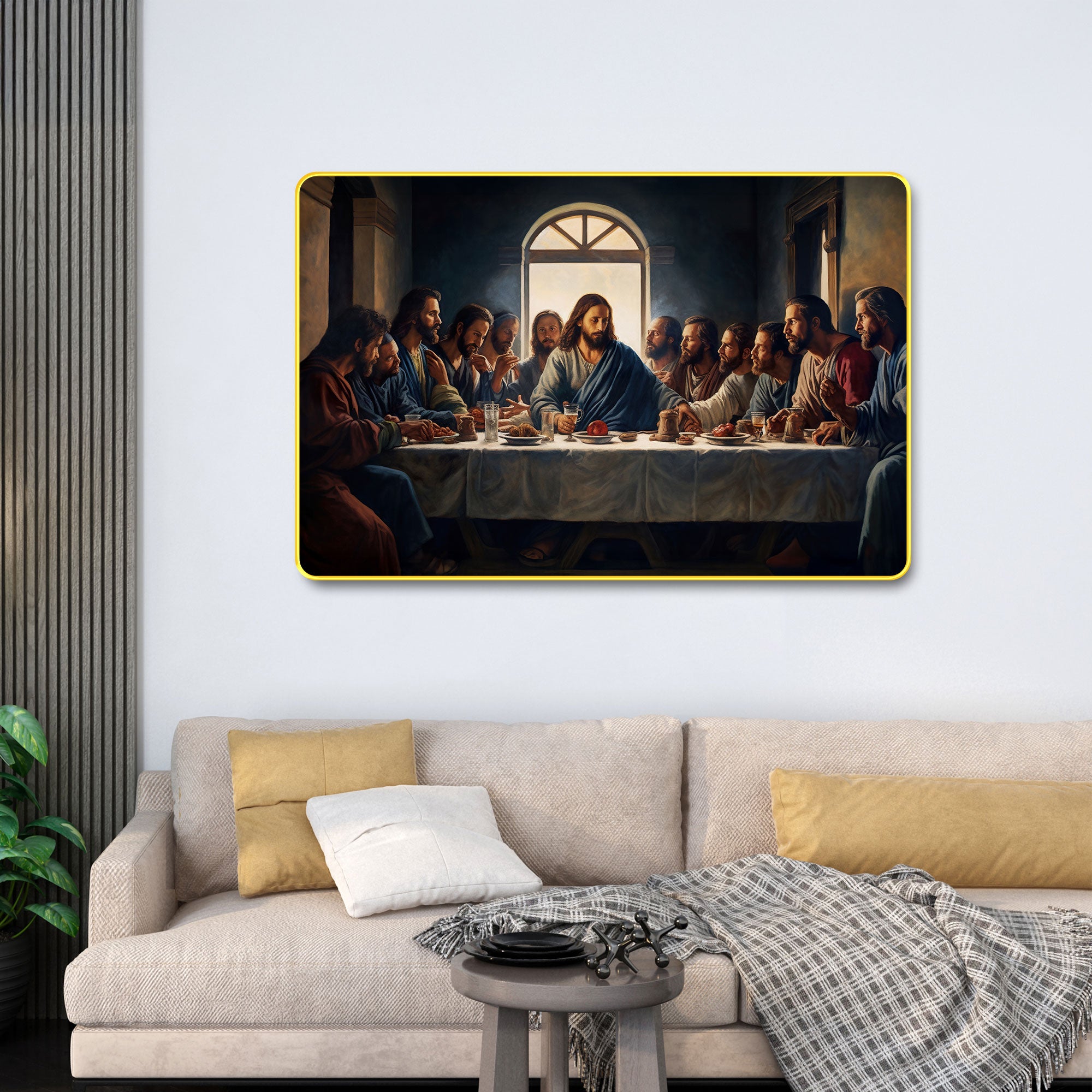 The Castle Decor Jesus Wall Art Painting with Wooden Frame | Spiritual Christian Wall Décor for Living Room, Bedroom, Office & Home | Religious Gift Option