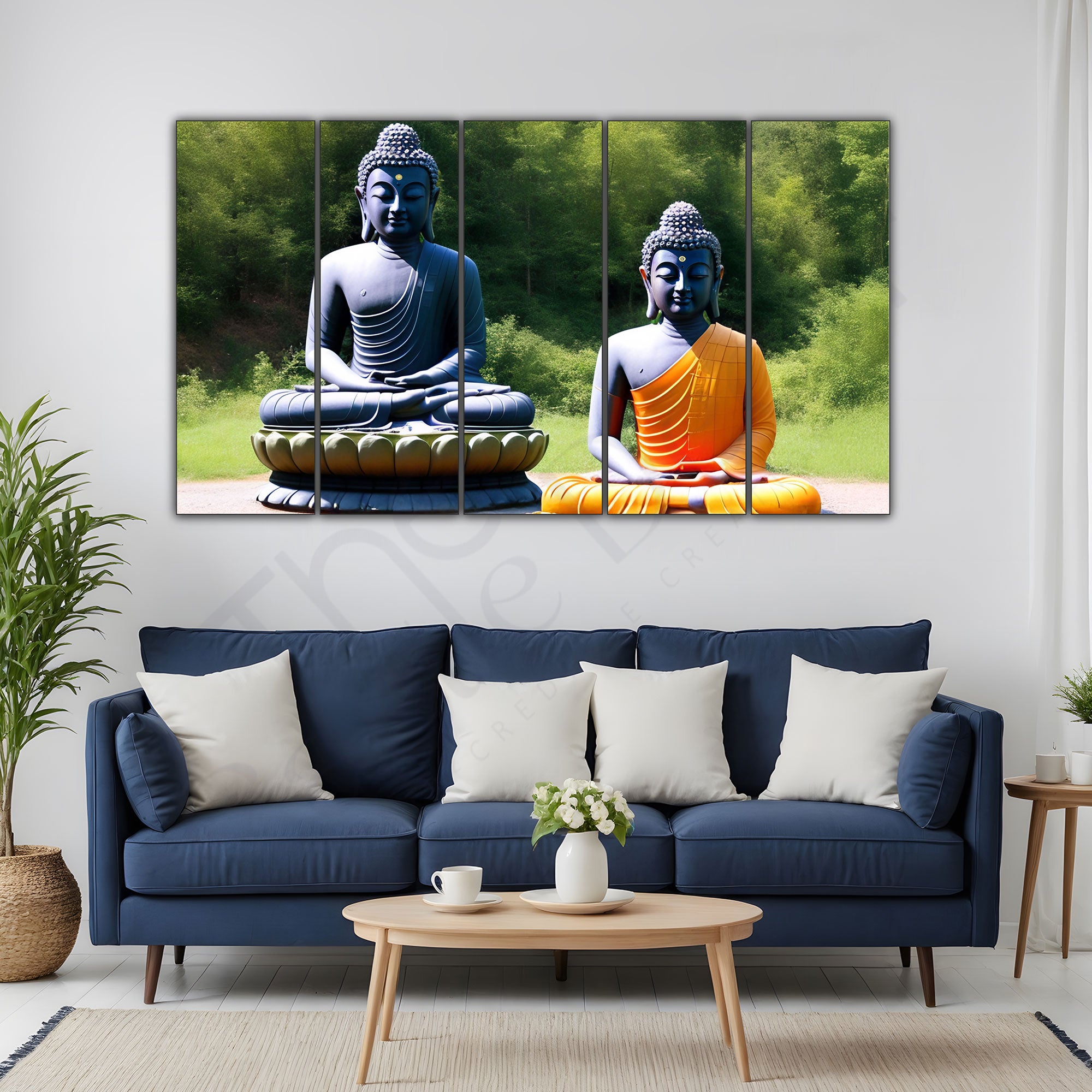 Lord Budha Painting with frame Big Size Wall Art for living room,Bedroom,Drawing room,Hotels