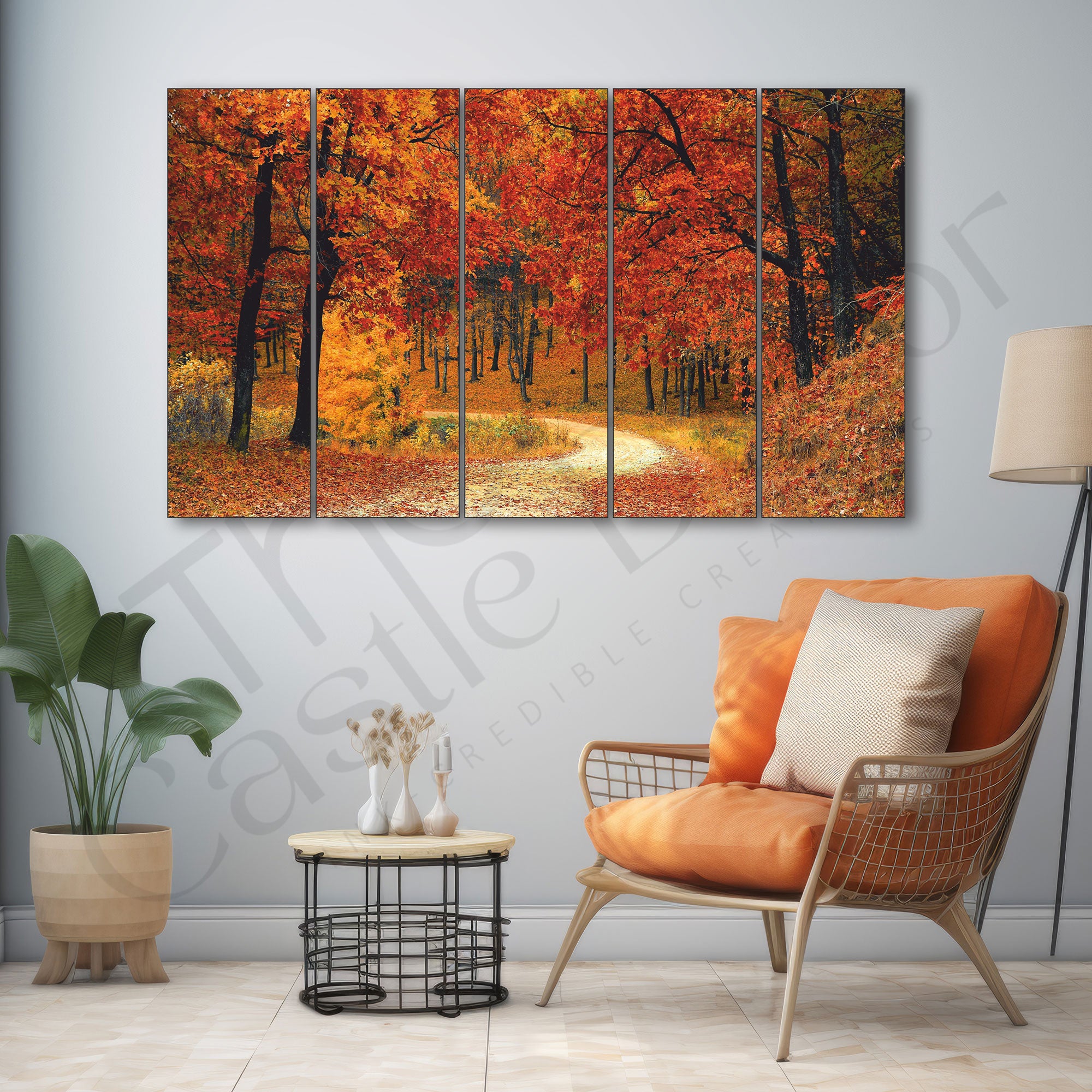 Trees Painting with frame Big Size Wall Art for living room,Bedroom,Drawing room,Hotels 36x60"