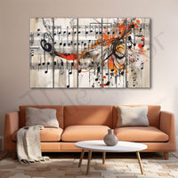 Music Note Painting Set of 5 for Home Decoration