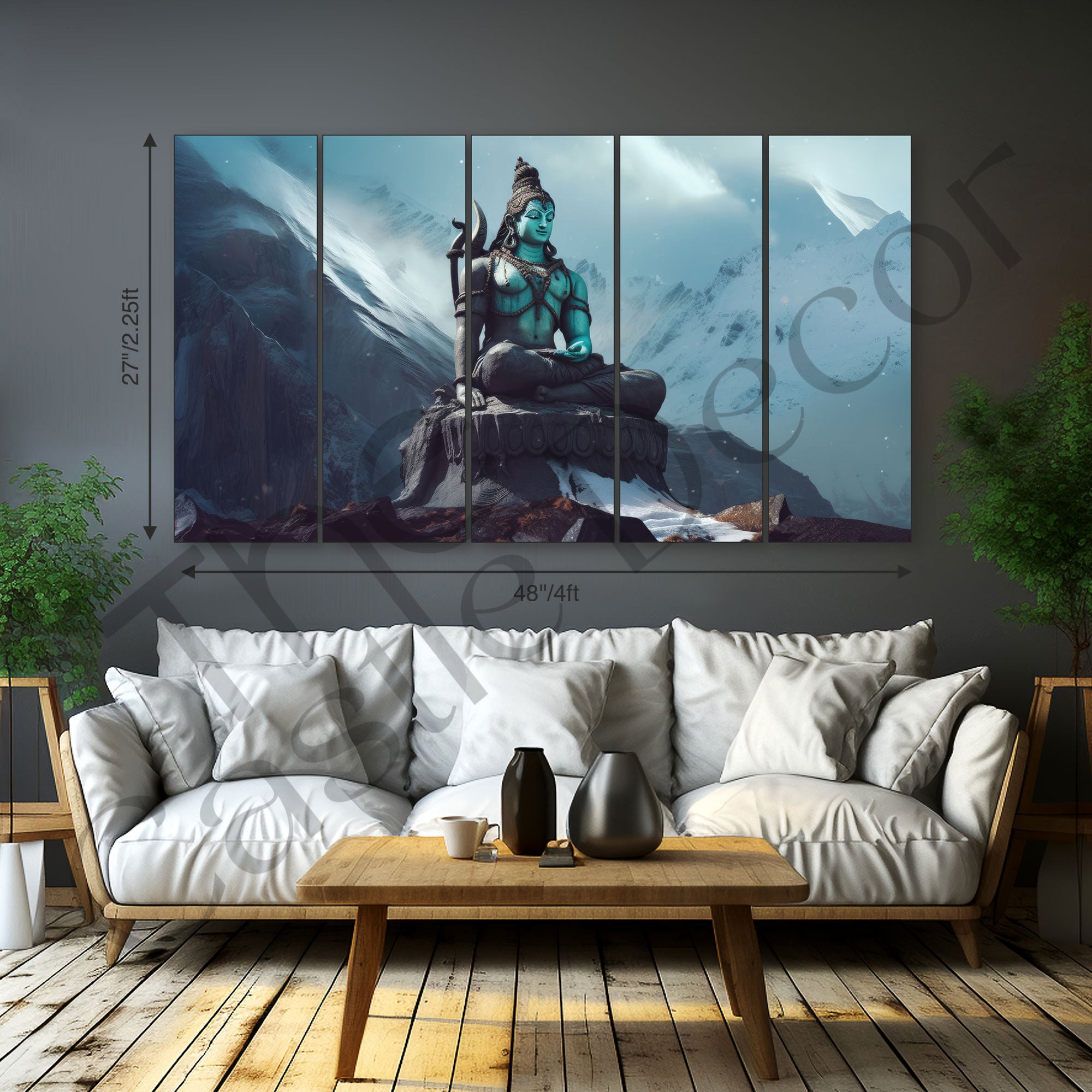 Lord Shiva Painting with frame Big Size Wall Art for living room,Bedroom,Drawing room,Hotels