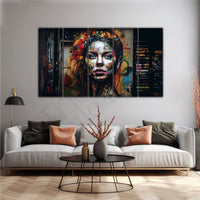 Modern Abstract Émotions urbaines Art Set of 5 Big Size Multiple Frames Wall Art Painting for living room,Bedroom,Drawing room,Hotels-Wooden Framed-Digital Painting