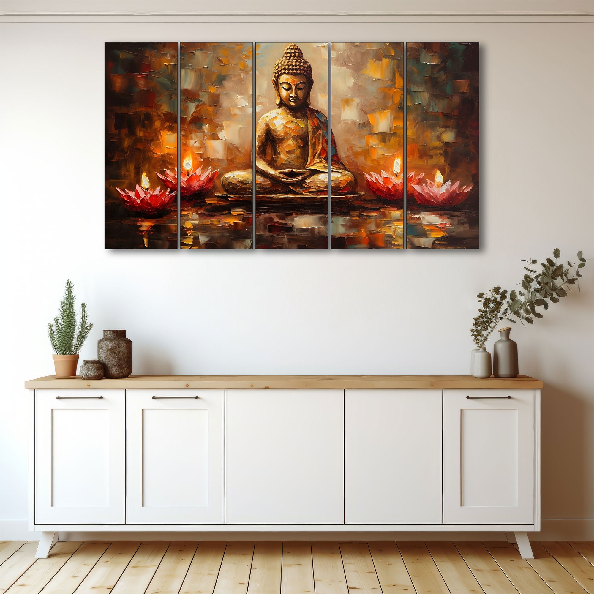 Lord Budha Painting with frame Big Size Wall Art for living room,Bedroom,Drawing room,Hotels