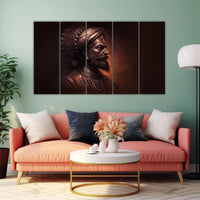 Shiva ji Maharaj Painting with frame Big Size Wall Art for living room,Bedroom,Drawing room,Hotels