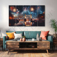 London Bridge Painting Set of 5 for Home Decoration