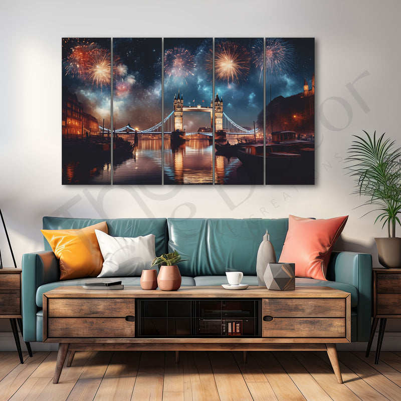 London Bridge Painting Set of 5 for Home Decoration