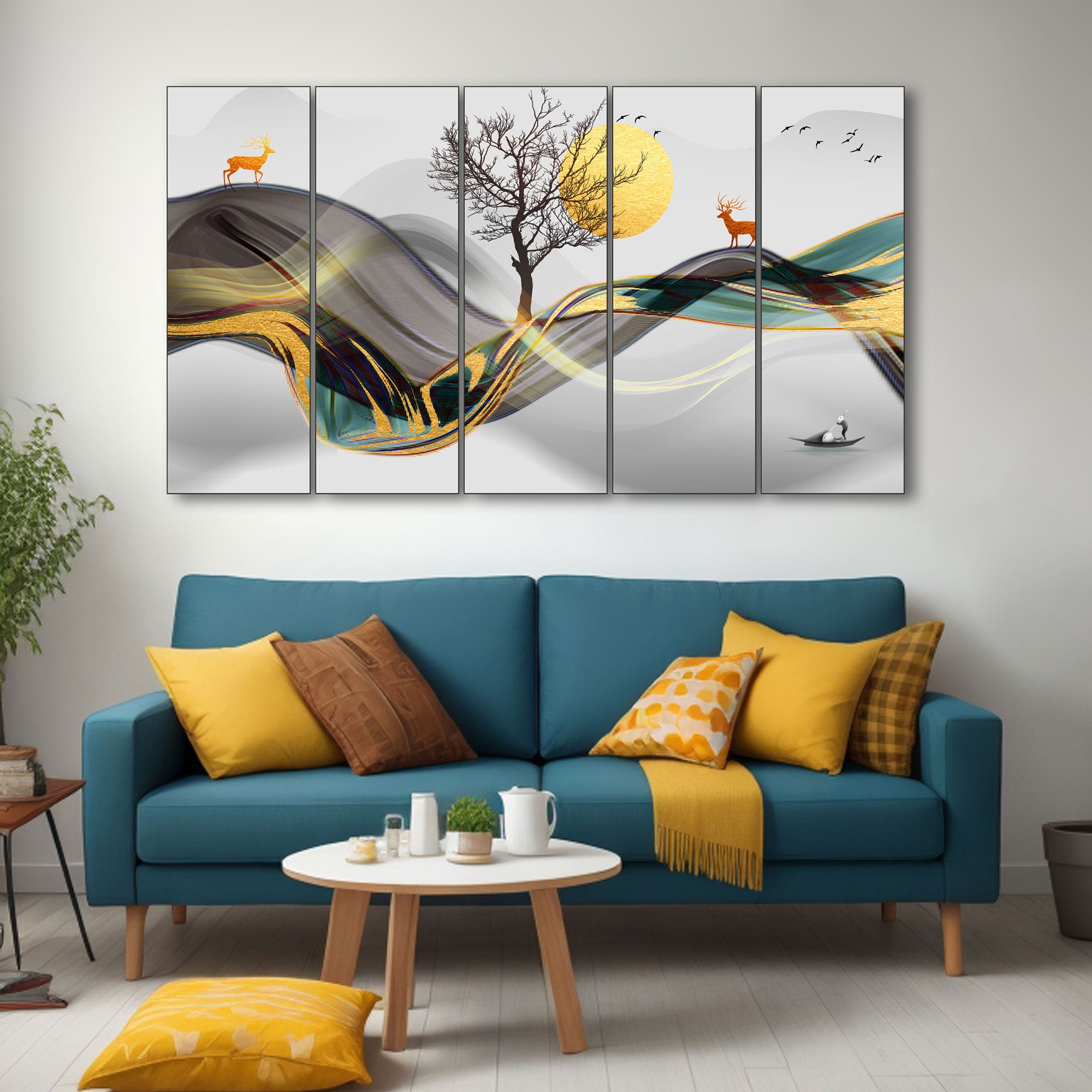 Nature Painting with frame Big Size Wall Art for living room,Bedroom,Drawing room,Hotels 27x48"
