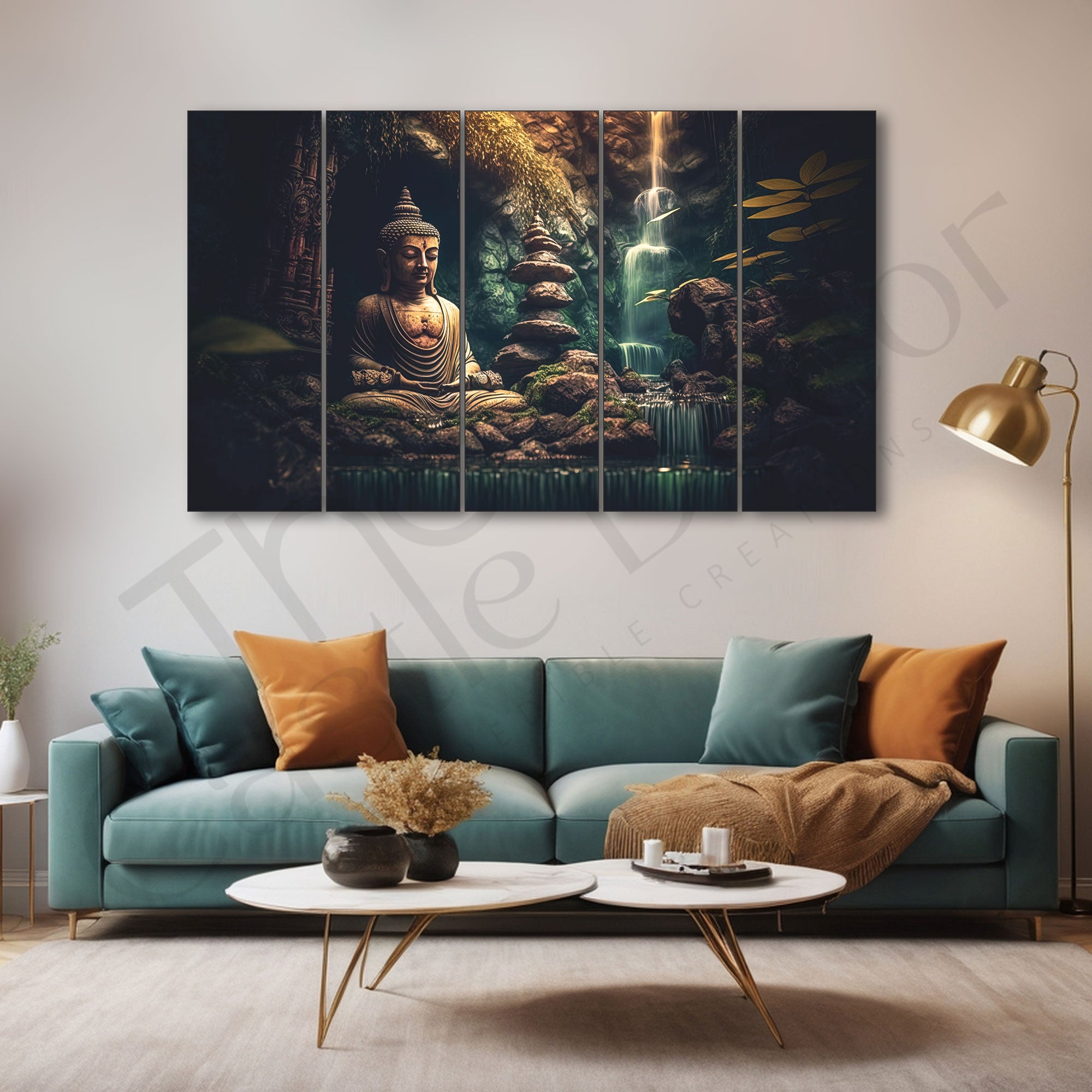 Lord Budha Painting with frame Big Size Wall Art for living room,Bedroom,Drawing room,Hotels