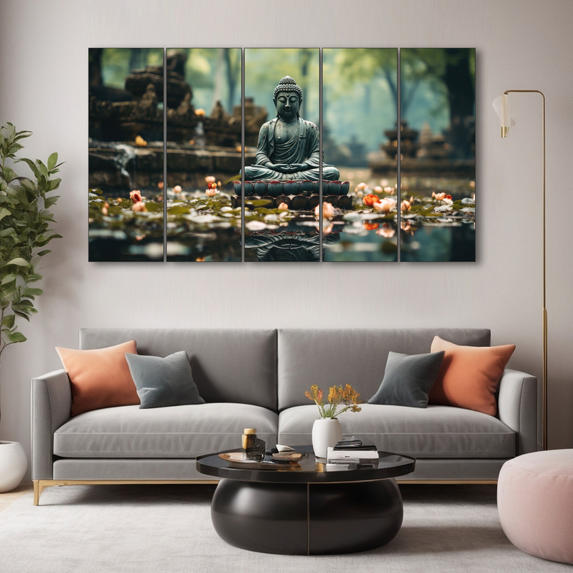Lord Budha Painting with frame Big Size Wall Art for living room,Bedroom,Drawing room,Hotels