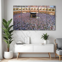 Kaaba,Great Mosque Mecca,Saudi Arabia Set of 5 Big Size Multiple Frames Wall Art Painting for living room,Bedroom,Drawing room,Hotels-Wooden Framed-Digital Painting