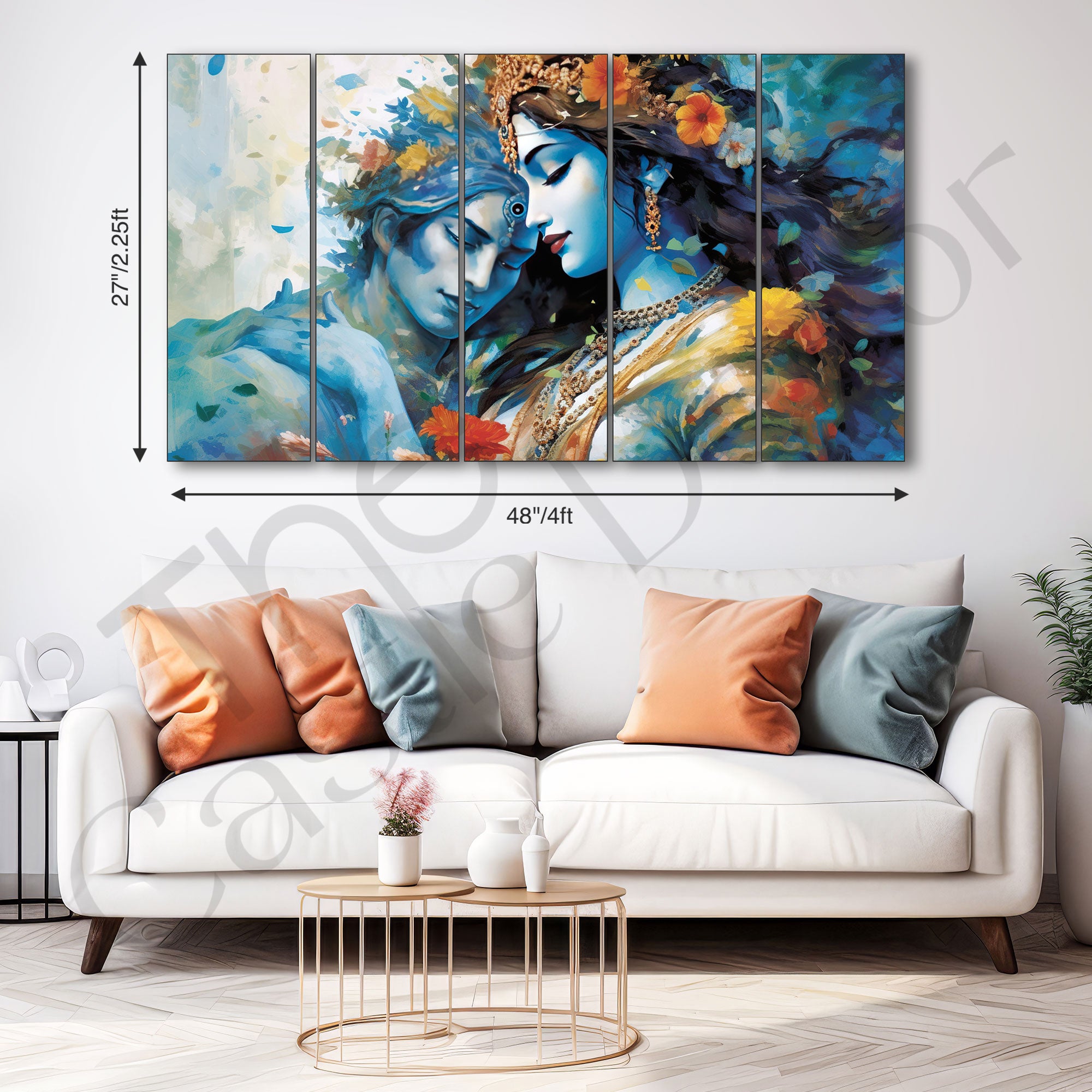 Radha Krishan Painting with frame Big Size Wall Art for living room,Bedroom,Drawing room,Hotels