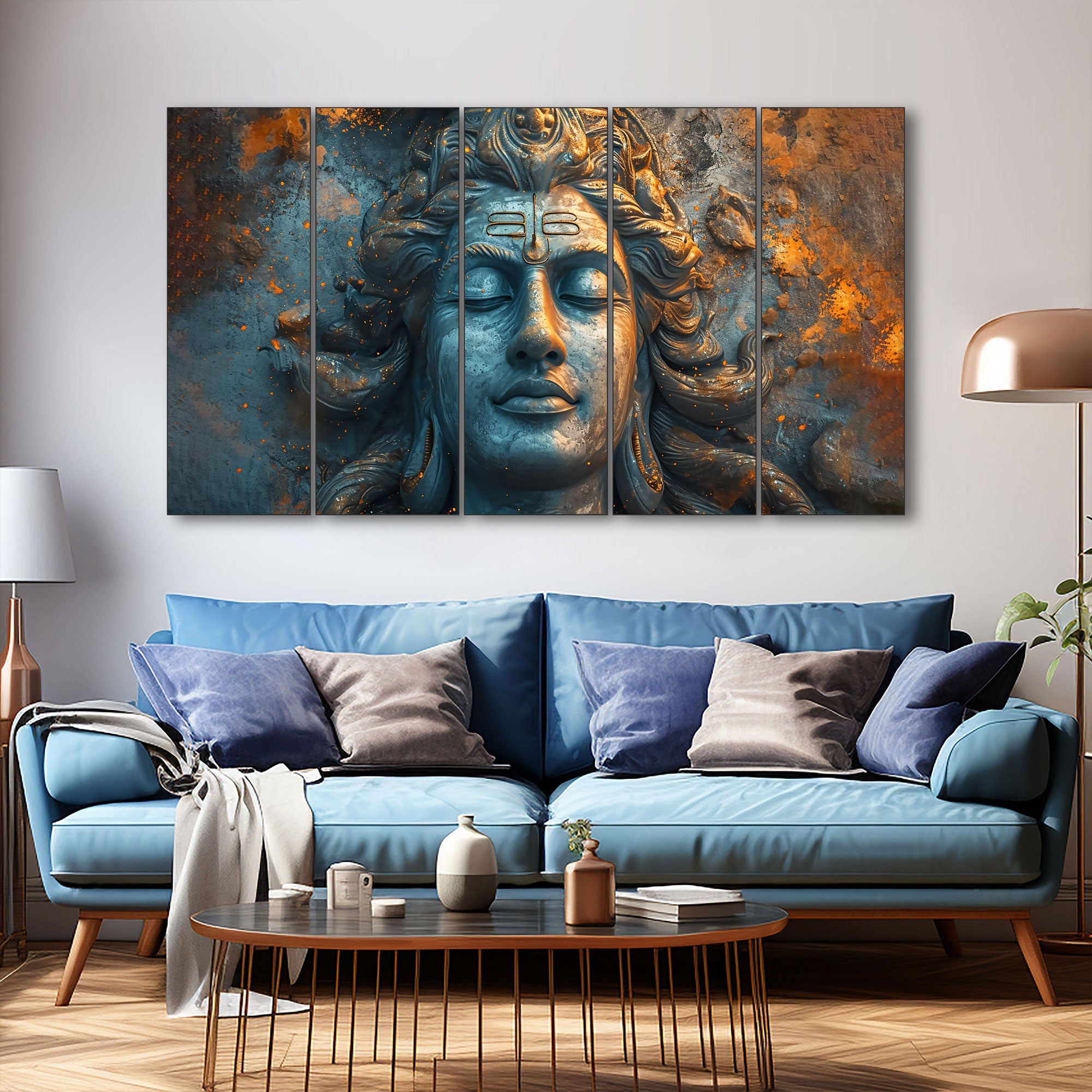 Lord Shiva Painting with frame Big Size Wall Art for living room,Bedroom,Drawing room,Hotels