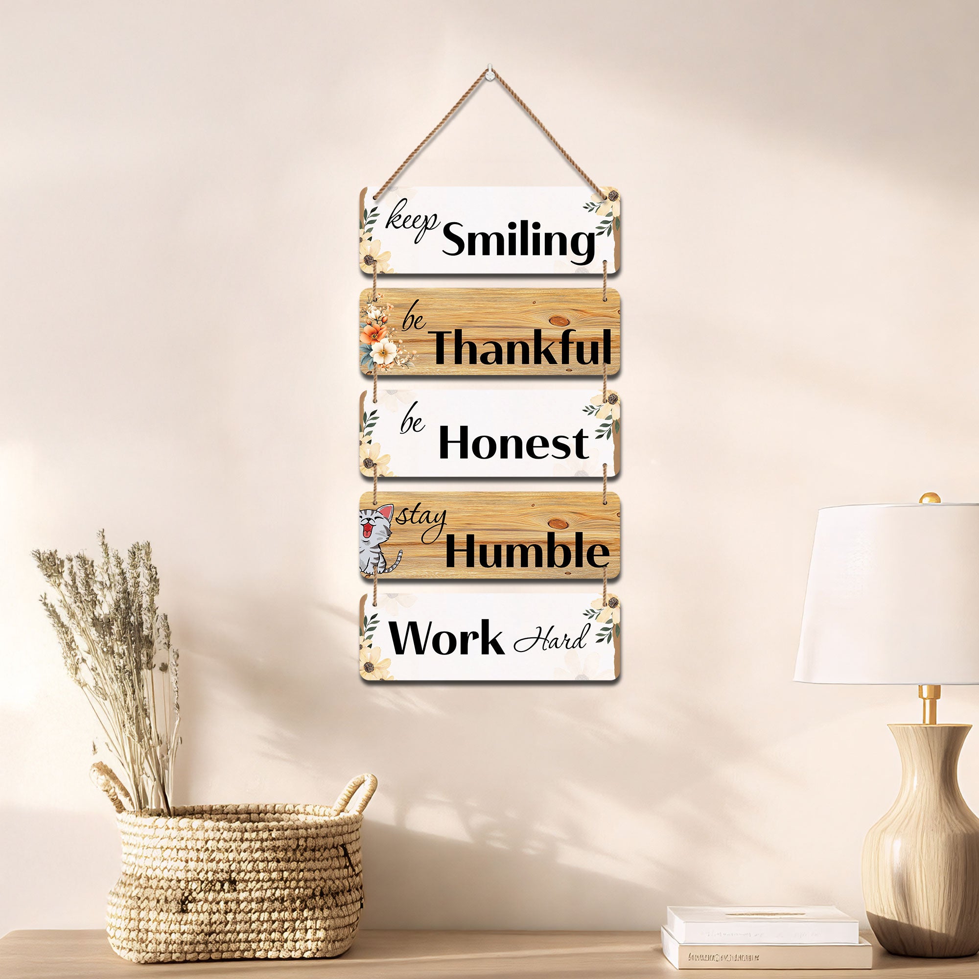The Castle Decor Motivational Wall Hanging Decor | Positive Quotes Wooden MDF Wall Plates | Home Office Wall Art for Study, Living Room (12x24 Inches)