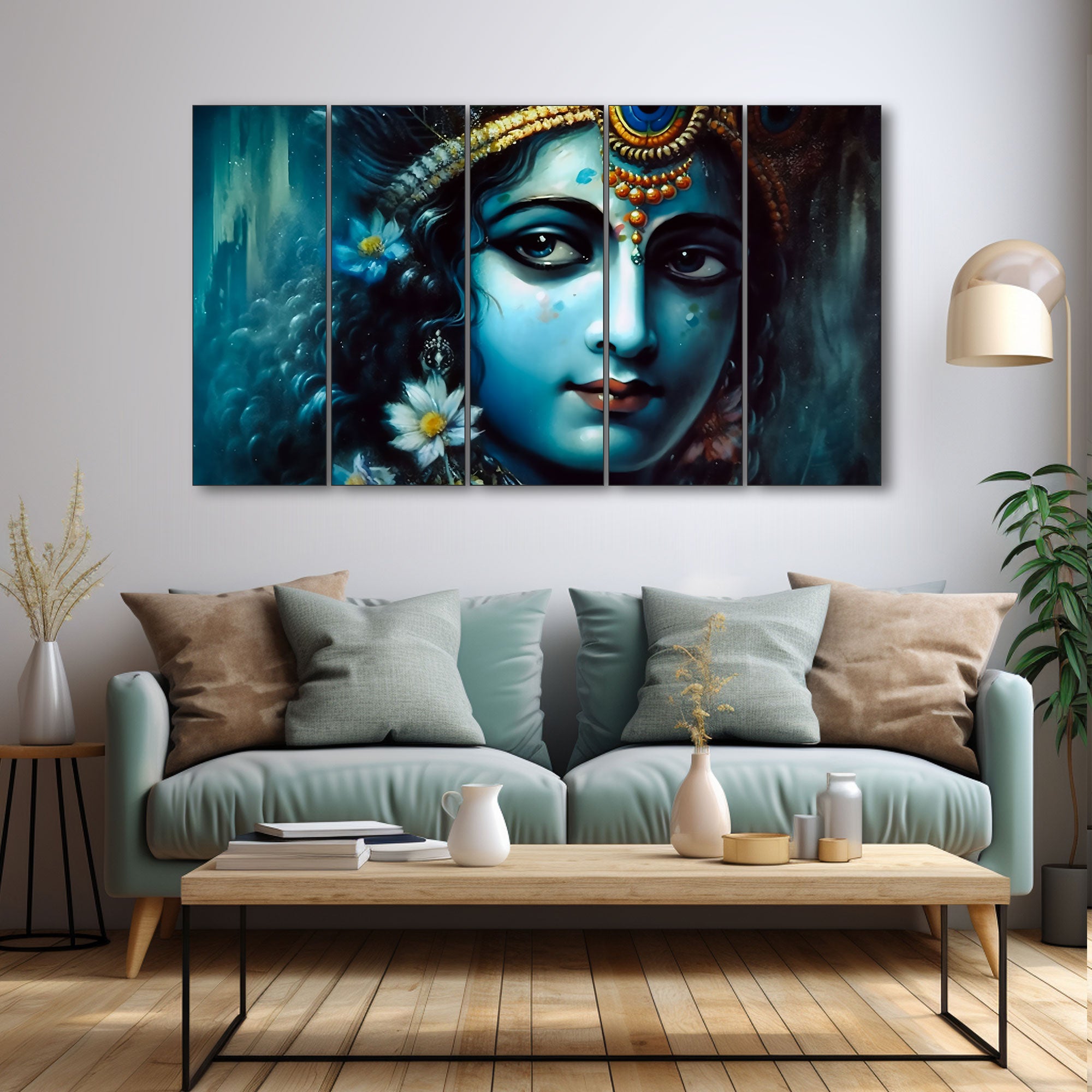 Krishna Ji Painting with frame Big Size Wall Art for living room,Bedroom,Drawing room,Hotels
