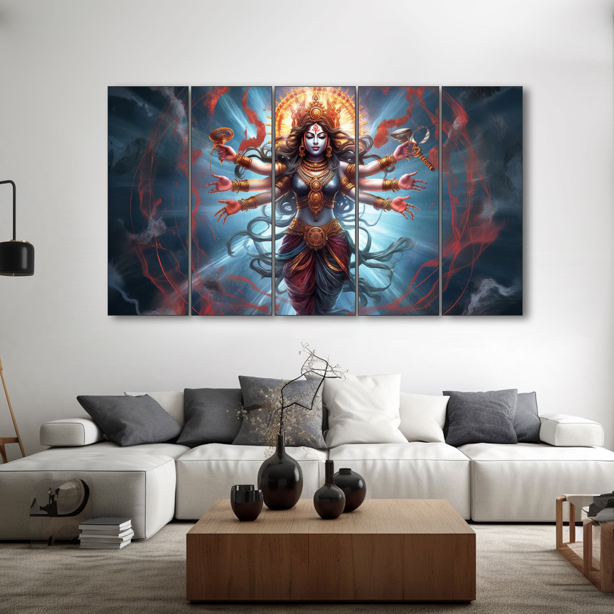 Goddess Maa Kaali Painting with frame Big Size Wall Art for living room,Bedroom,Drawing room,Hotels