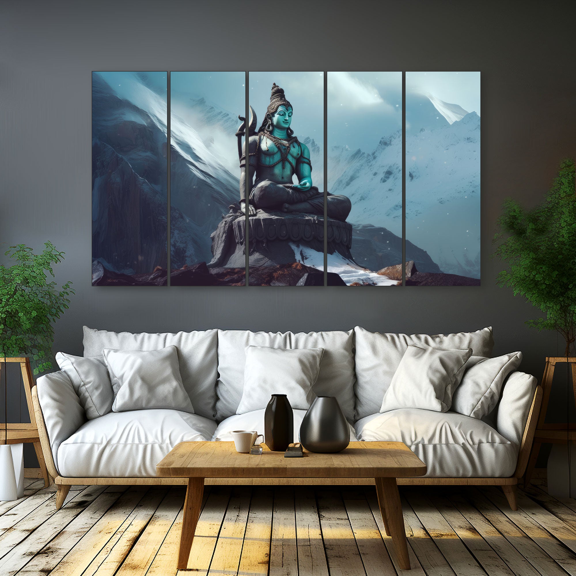 Lord Shiva Painting with frame Big Size Wall Art for living room,Bedroom,Drawing room,Hotels