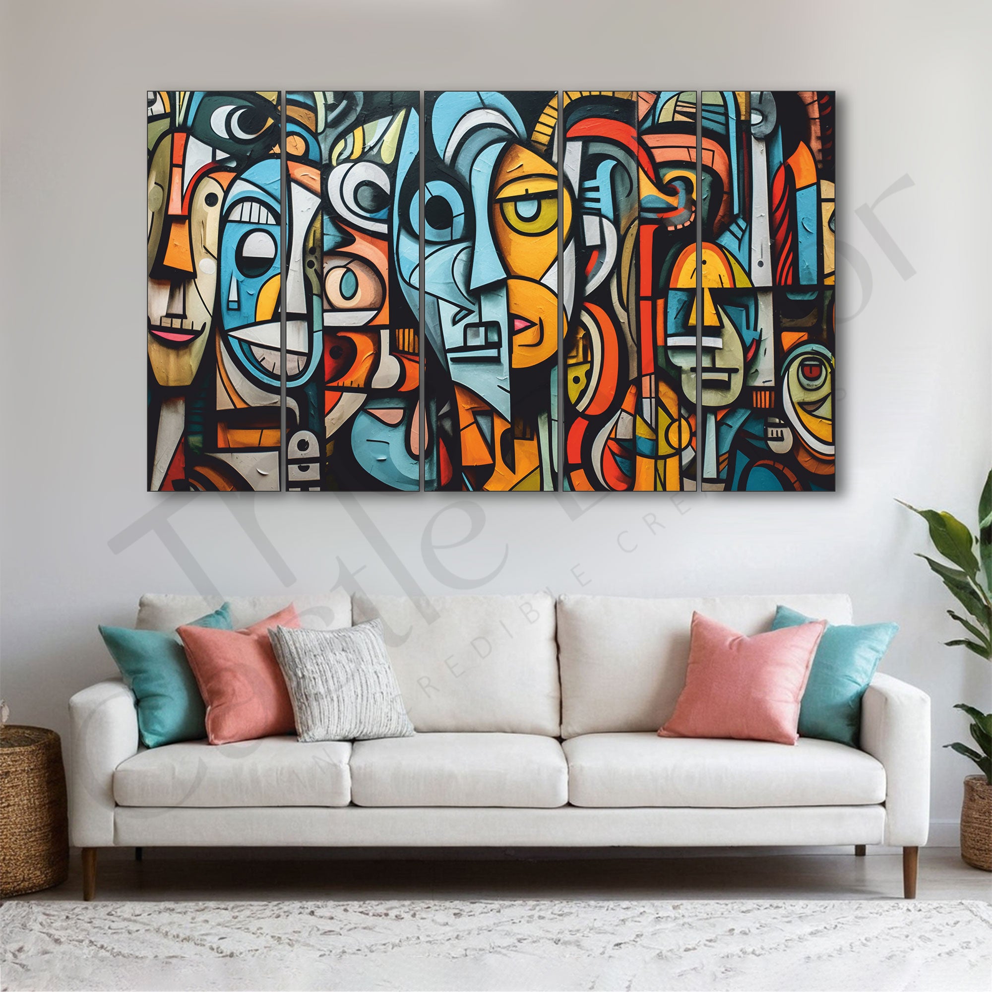 Abstract Painting with frame Big Size Wall Art for living room,Bedroom,Drawing room,Hotels