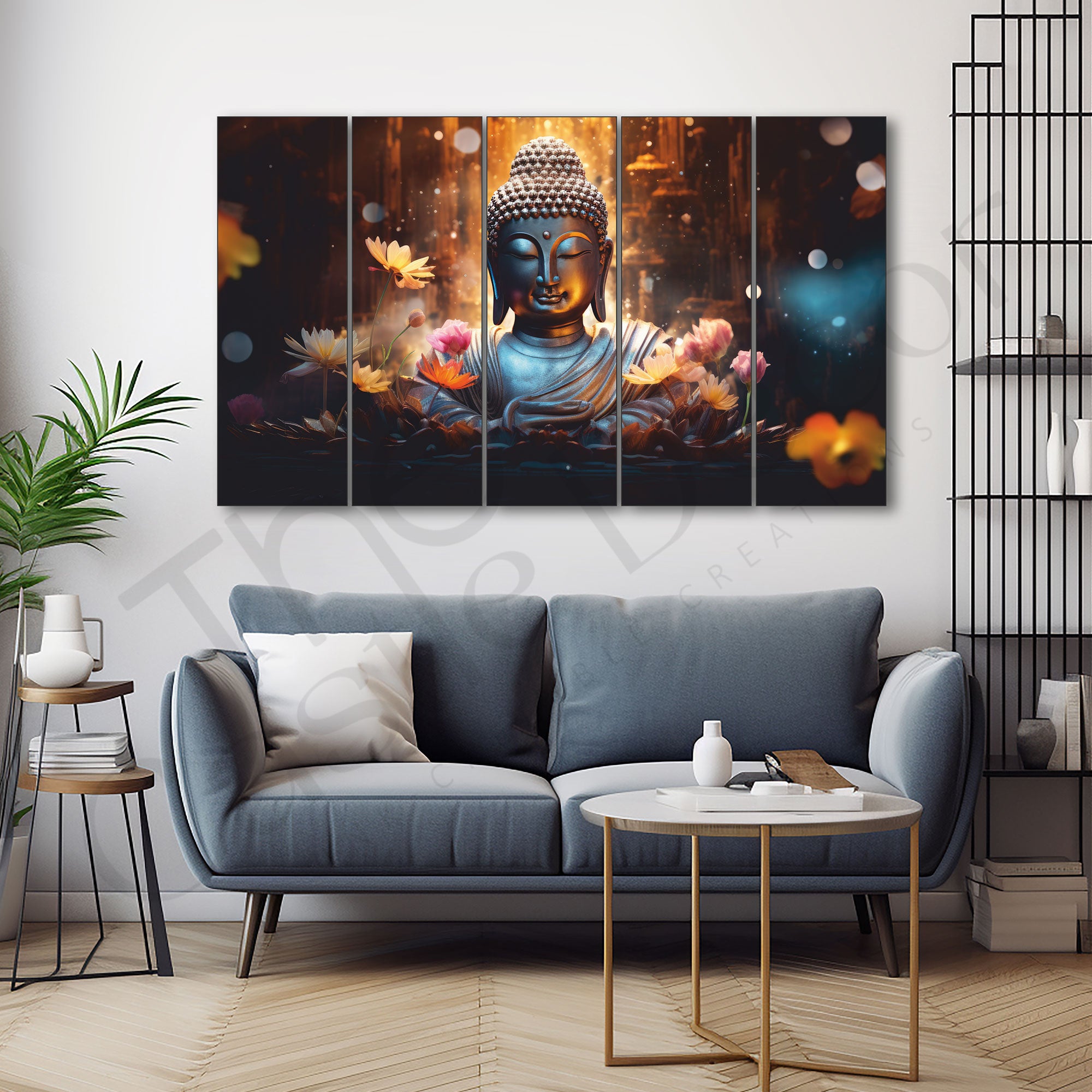 Lord Budha Painting with frame Big Size Wall Art for living room,Bedroom,Drawing room,Hotels