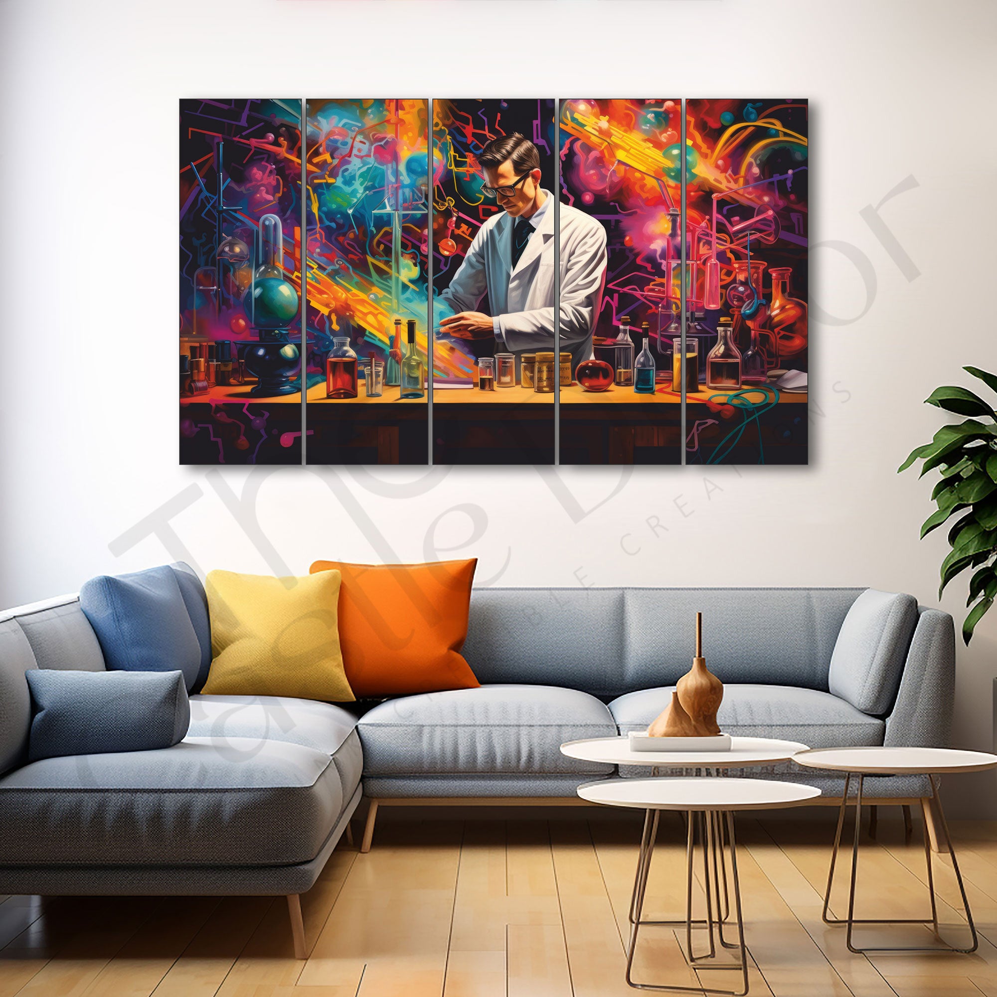 Doctors Lab Painting Set of 5 for Home Decoration