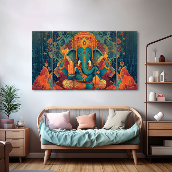 Lord Ganesha Painting with frame Big Size Wall Art for living room,Bedroom,Drawing room,Hotels