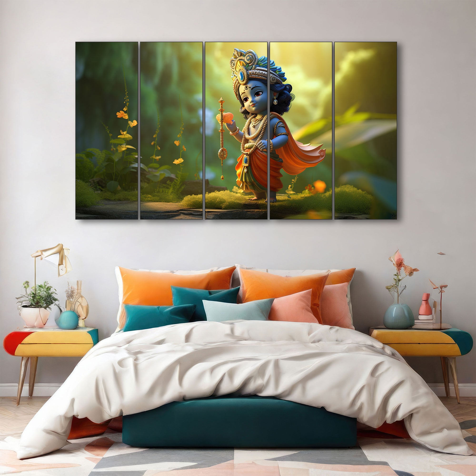 Bal Gopal Painting with frame Big Size Wall Art for living room,Bedroom,Drawing room,Hotels